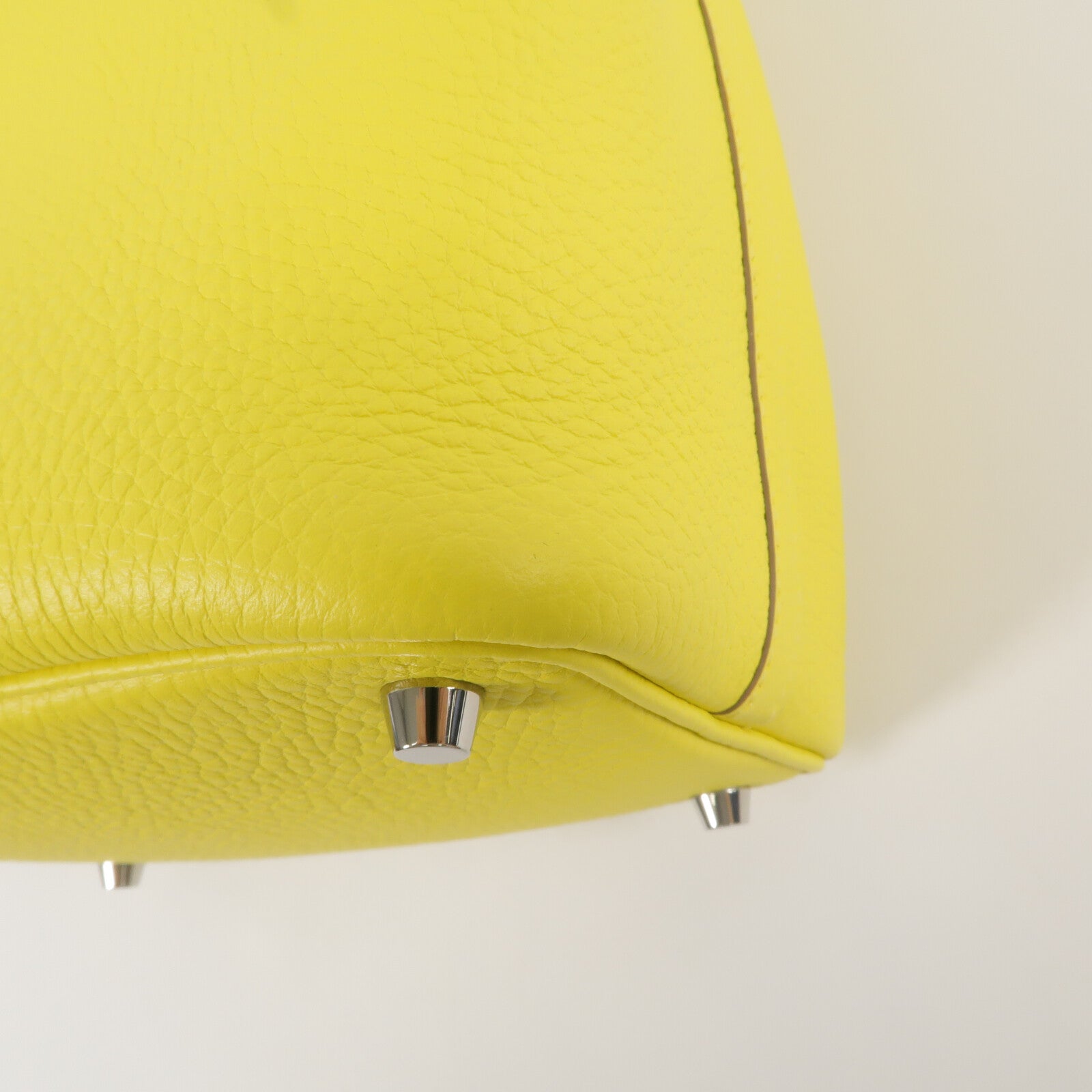 HERMES Clemence皮革Picotin PM手挽袋Jaune de Naples