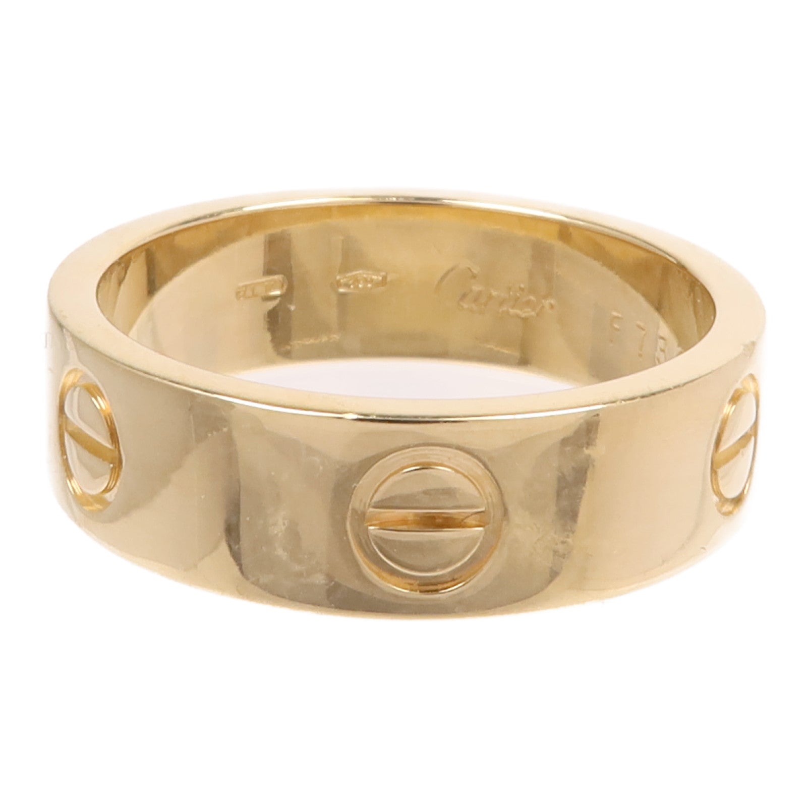 CARTIER 18K黃金Love Ring鑽石戒指Cartier#58/US#8