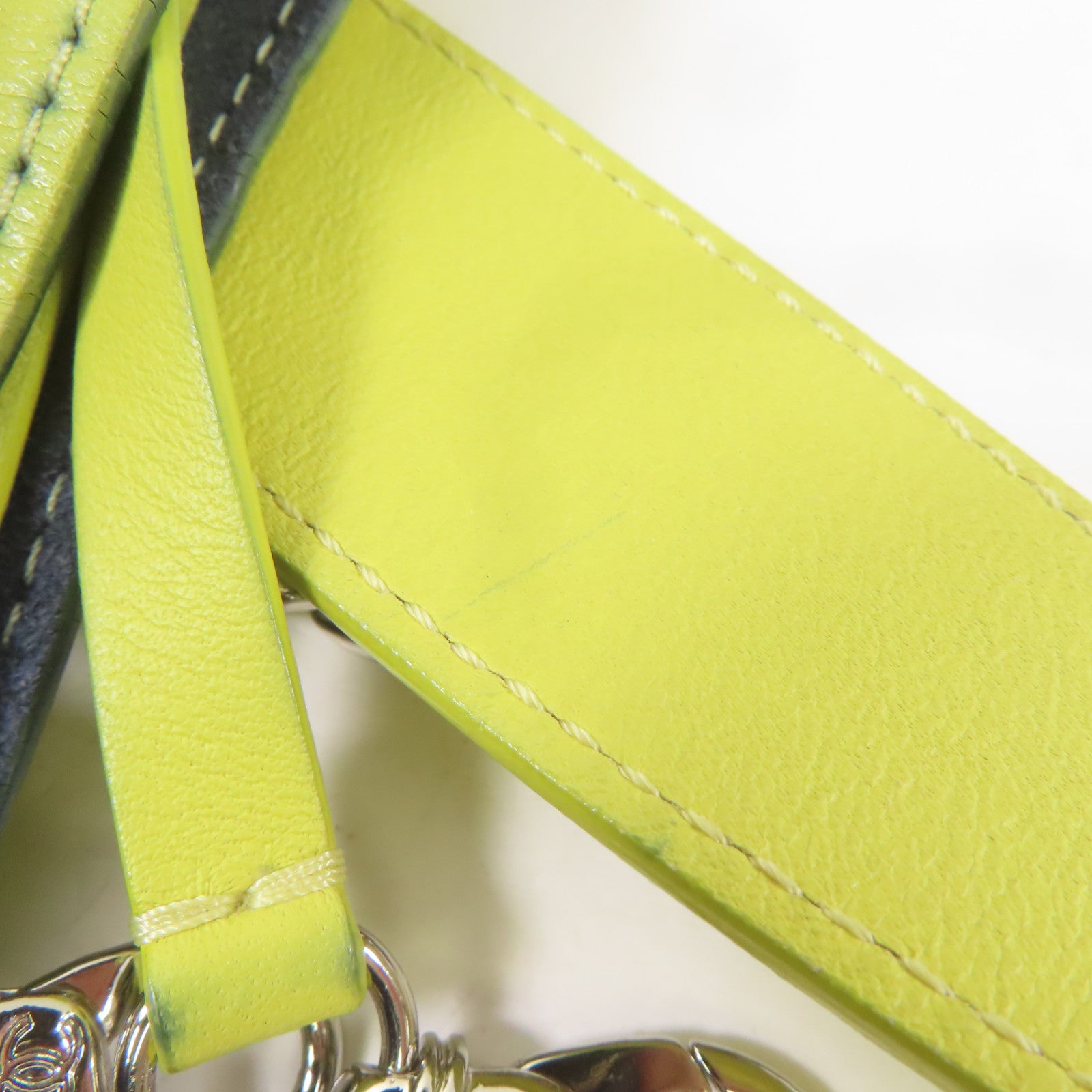CHANEL CC SHW 2 Way Shoulder Tote Bag Calfskin Leather Yellow