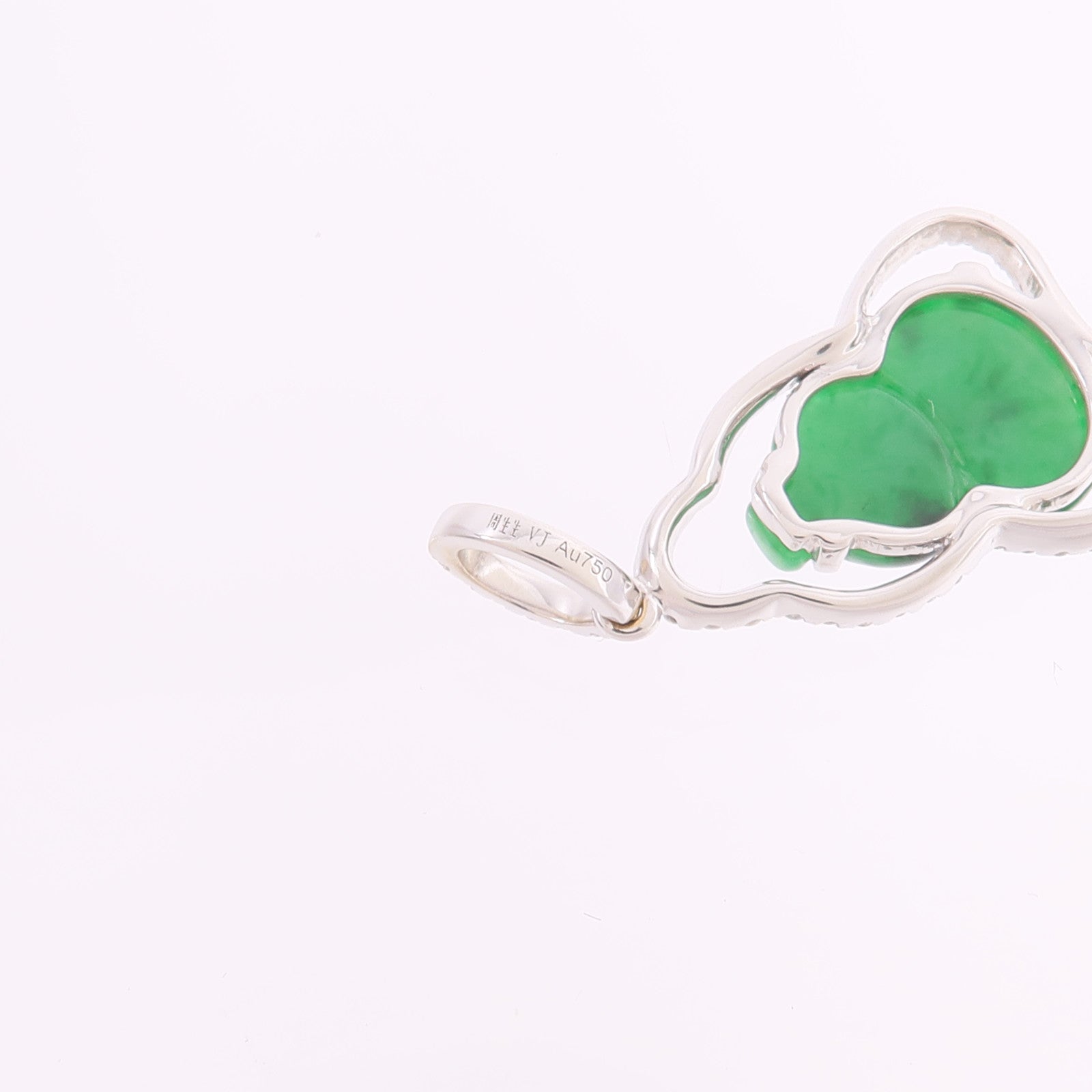 JEWELRY 18K白金Jade Diamond Pendant Top翡翠/鑽石吊墜