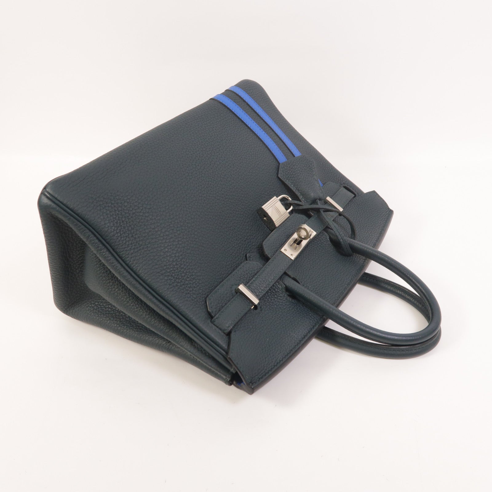HERMES Togo皮革Birkin 25 2018 Limited Edition手挽袋Vert Cypress/Bleu Zellige