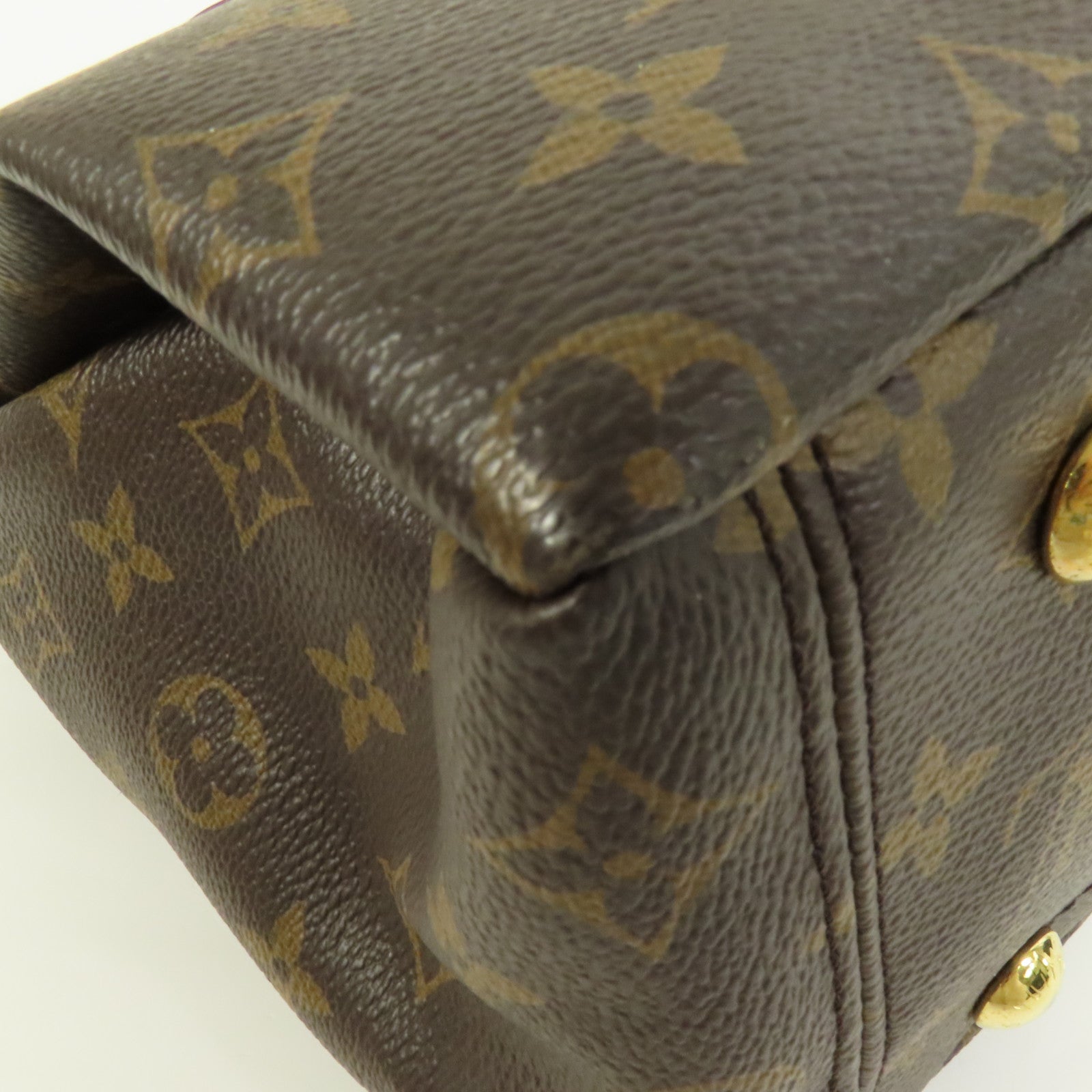 LOUIS VUITTON Monogram Pallas金扣手挽肩背兩用袋棕色/紅色