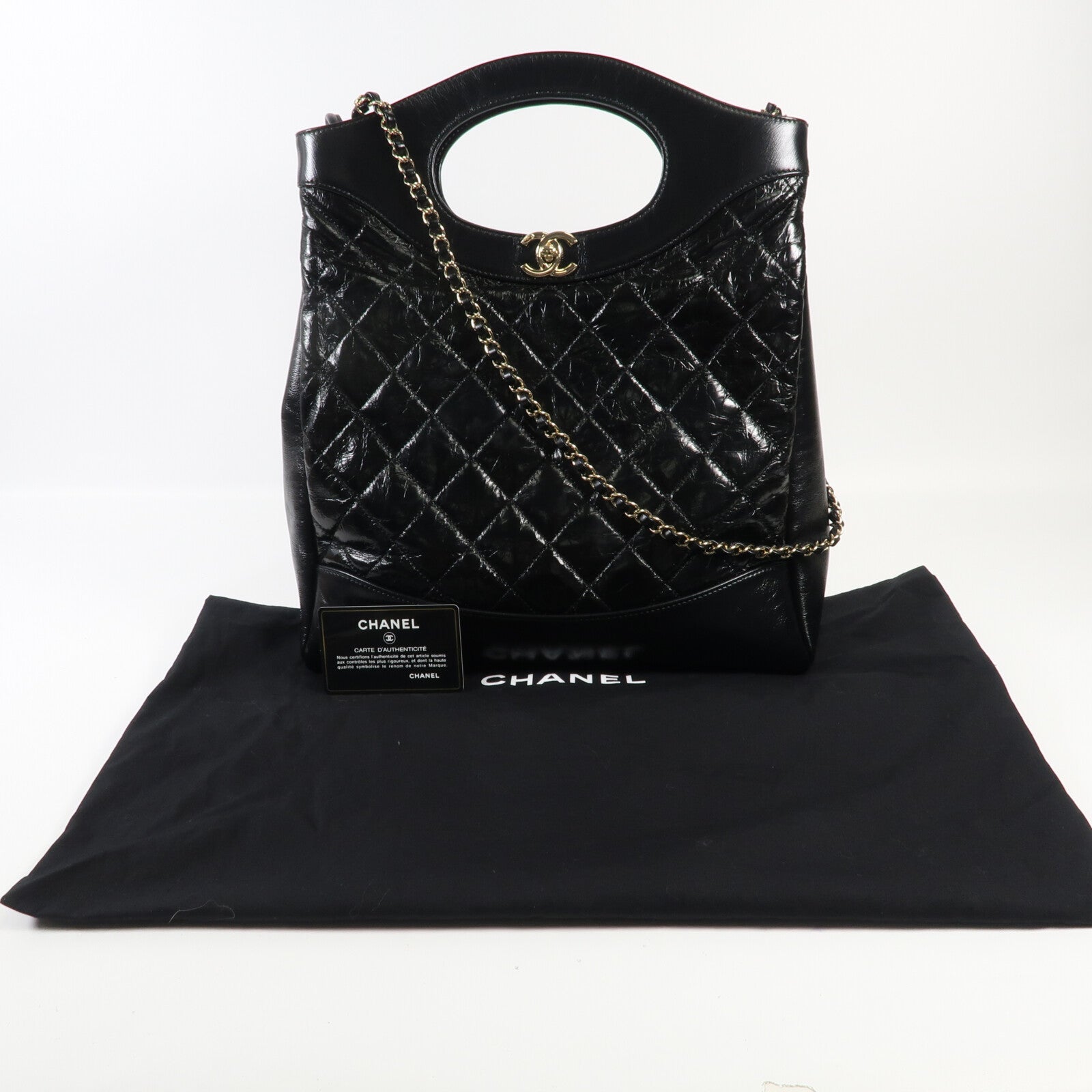 CHANEL 牛皮皮革Chanel 31金扣手挽肩背兩用袋