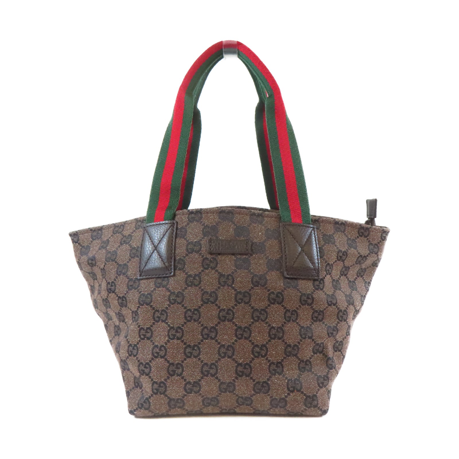 GUCCI 【激減優惠】帆布Tote Bag銀扣手挽袋啡色