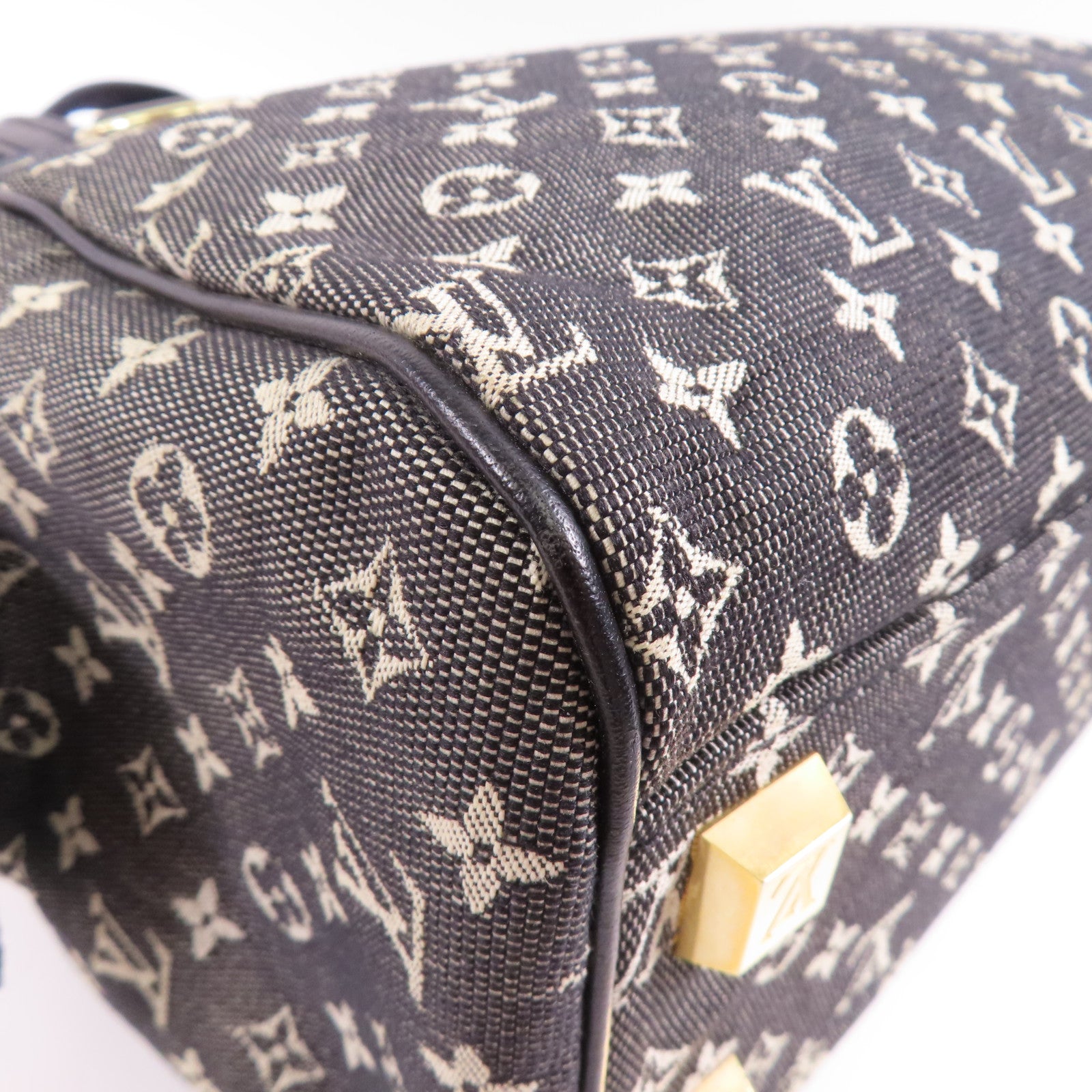 LOUIS VUITTON Monogram Mini Josephine PM金扣肩背袋黑色/米色
