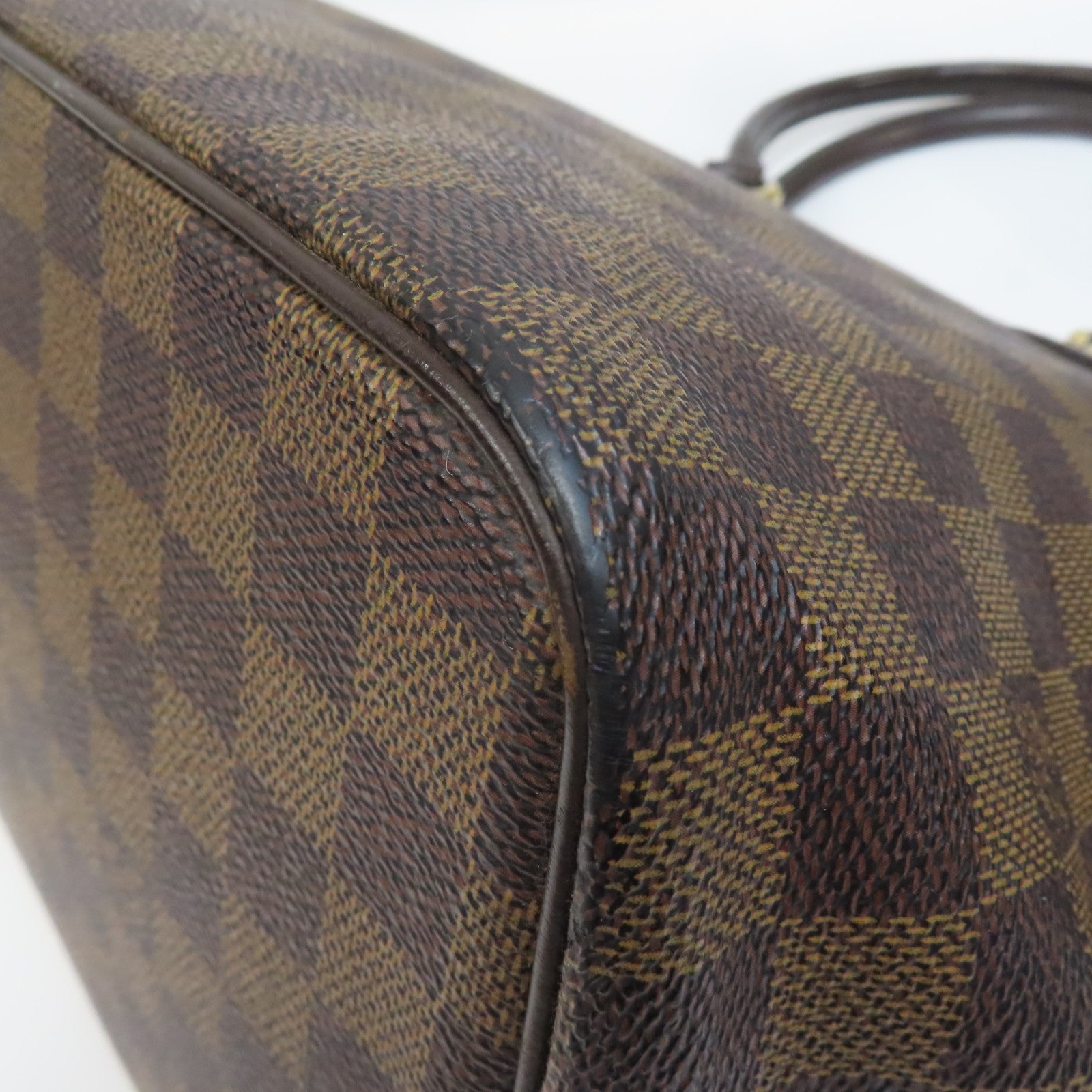 LOUIS VUITTON Damier Saleya MM金扣肩背袋啡色