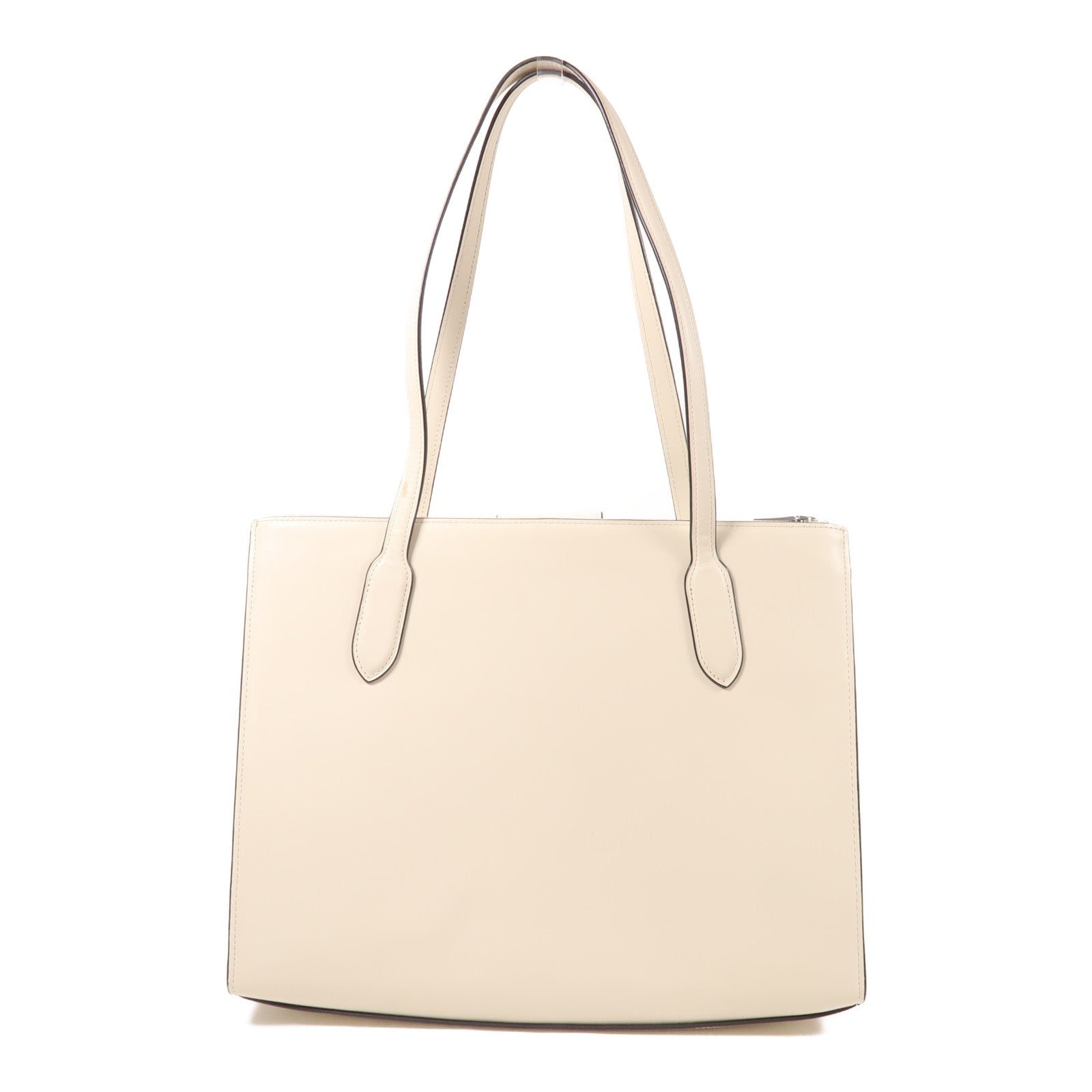 COACH 牛皮皮革Tote Bag銀扣肩背袋