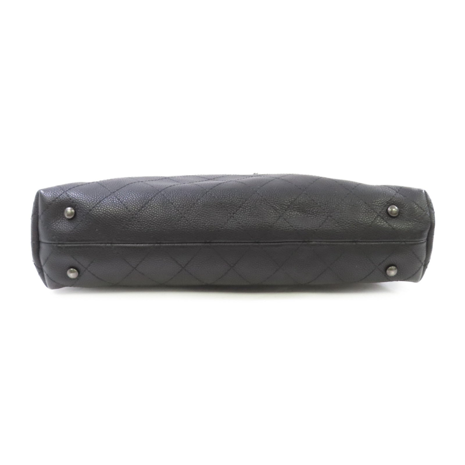 CHANEL 【激減優惠】菱格Caviar皮革2Way Shoulder Bag銀扣鏈帶手挽肩背兩用袋黑色
