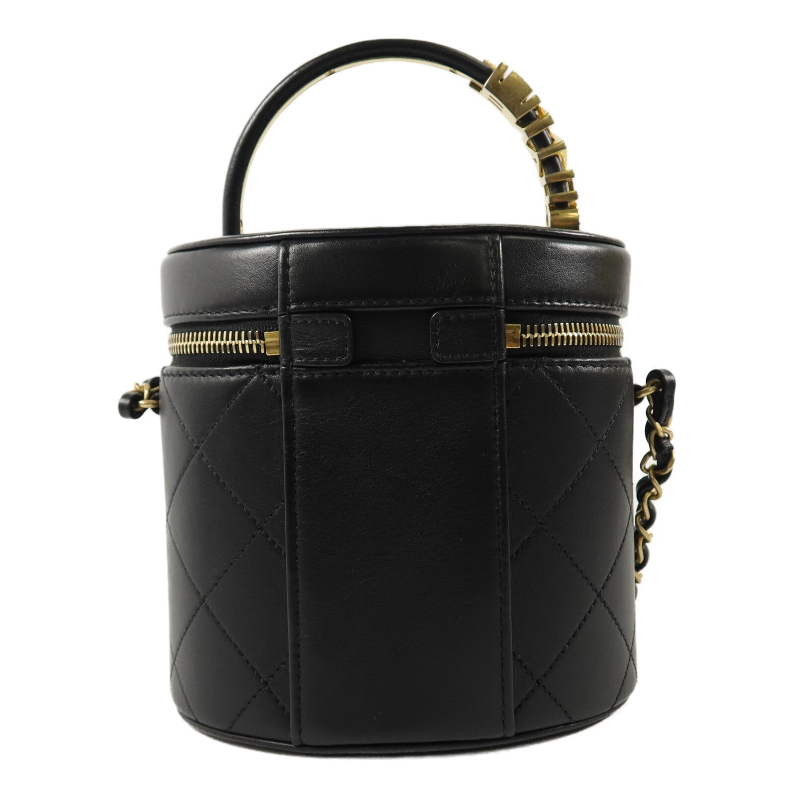 CHANEL 牛皮皮革Handle Vanity Case鏈帶肩背袋