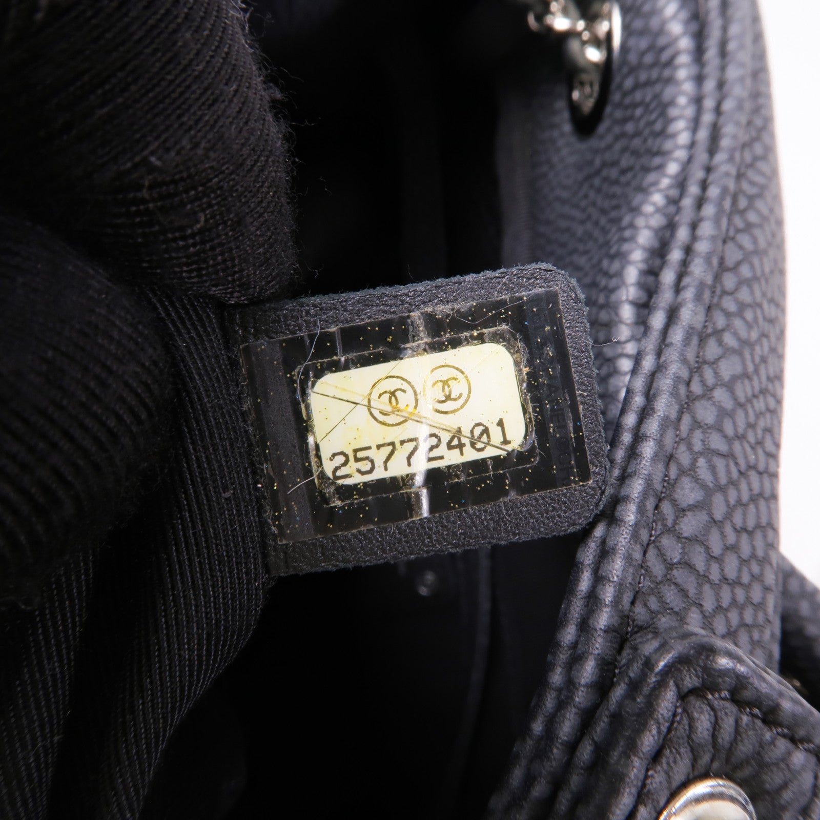 CHANEL 牛皮皮革Chain Shoulder銀扣鏈帶肩背袋