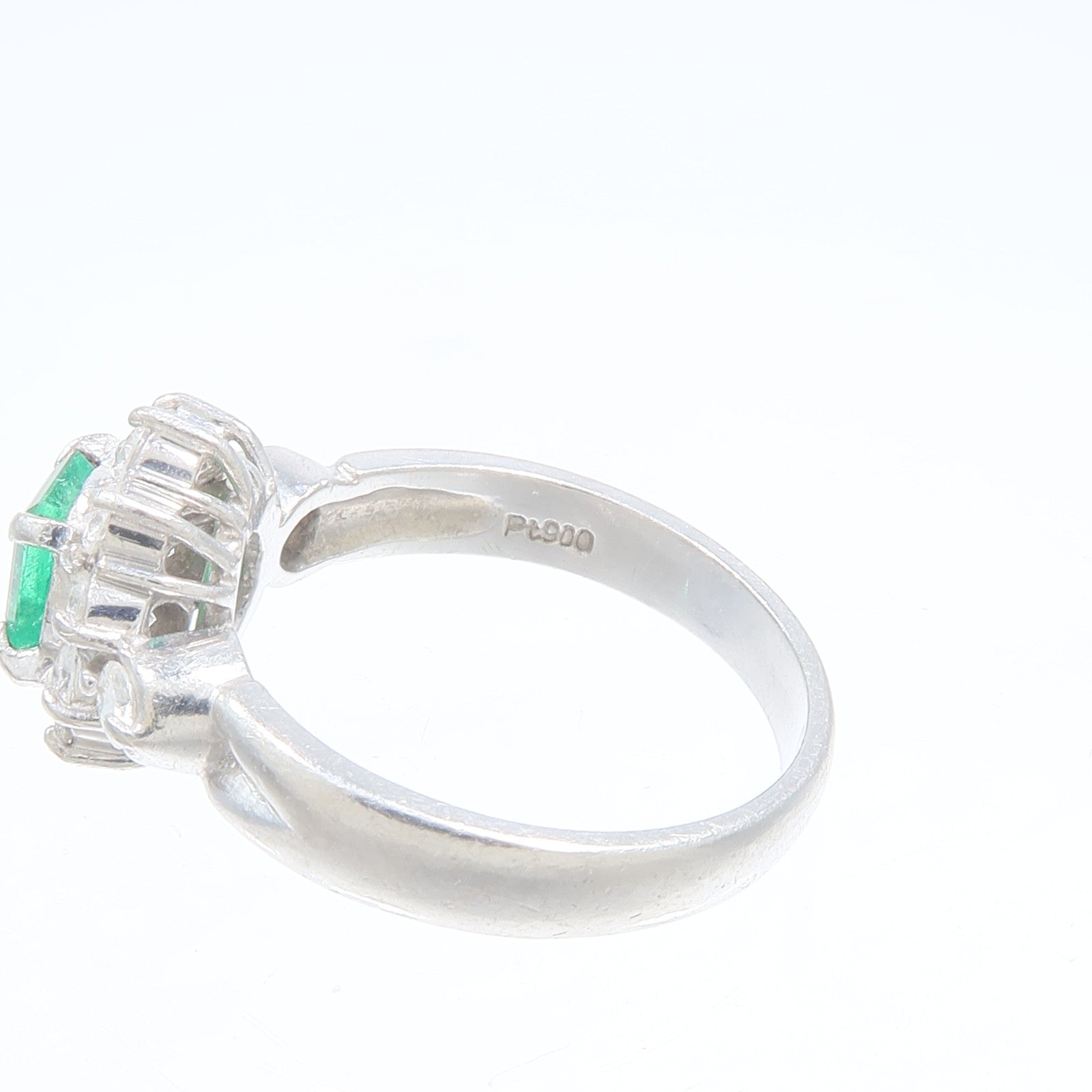 JEWELRY PT900鉑金Emerald Diamond Ring綠寶石/鑽石戒指