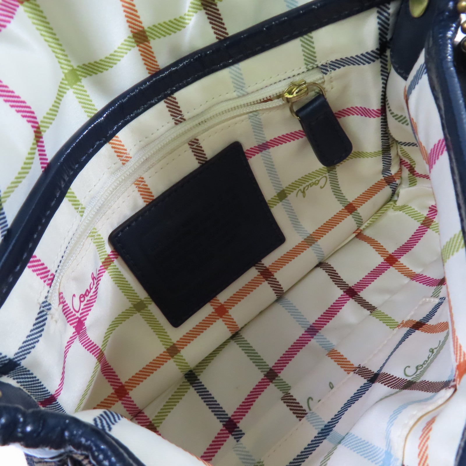 COACH 帆布Shoulder Bag金扣肩背袋藍色