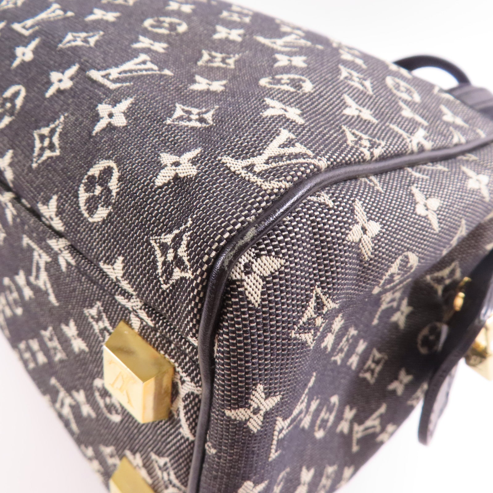LOUIS VUITTON Monogram Mini Josephine PM金扣肩背袋黑色/米色