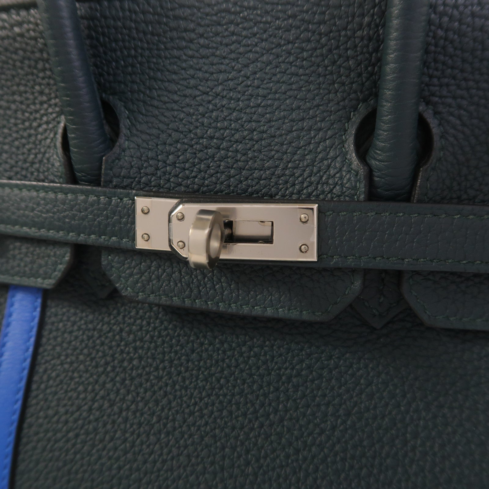 HERMES Togo皮革Birkin 25 2018 Limited Edition手挽袋Vert Cypress/Bleu Zellige