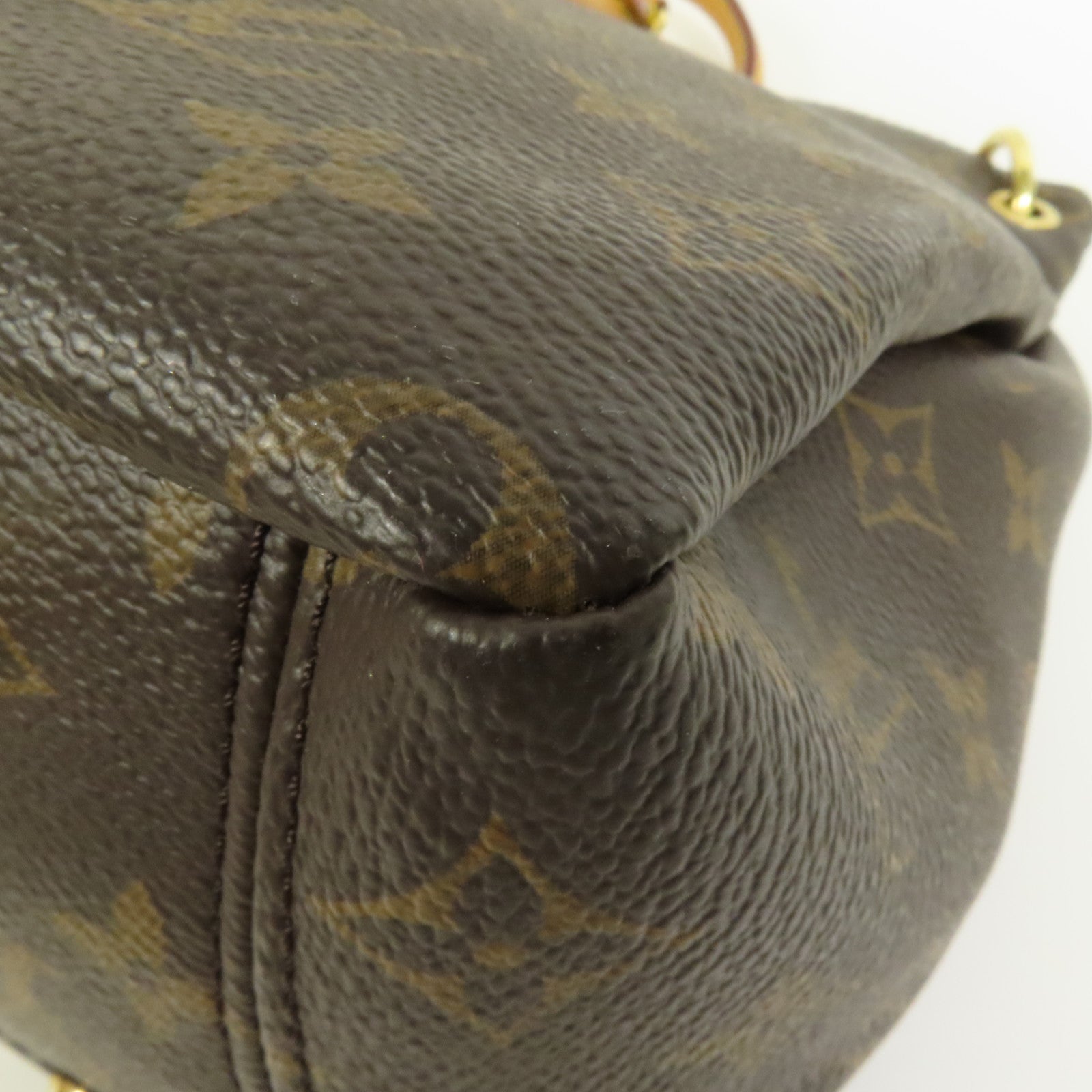 LOUIS VUITTON Monogram Pallas金扣手挽肩背兩用袋棕色/紅色