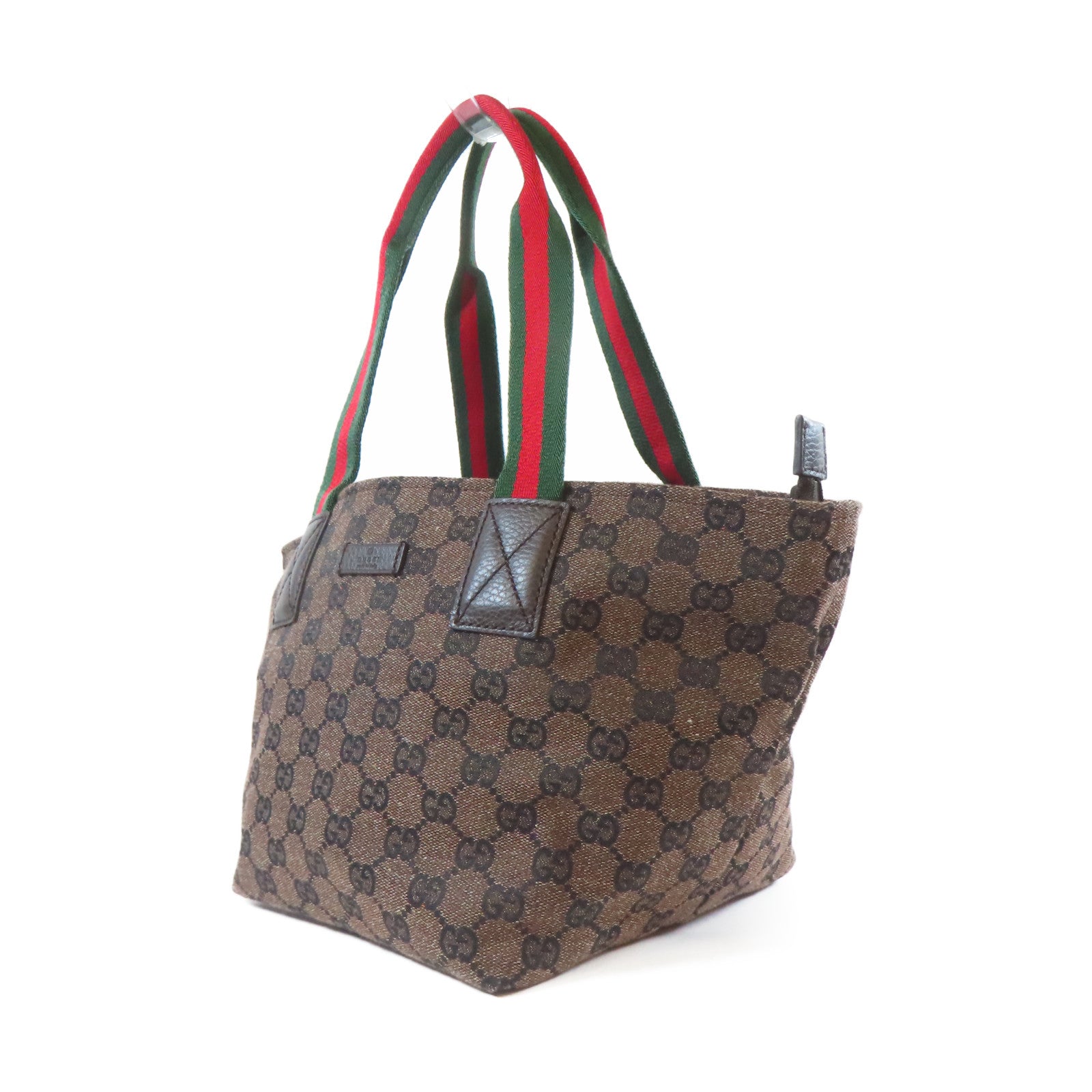 GUCCI 【激減優惠】帆布Tote Bag銀扣手挽袋啡色