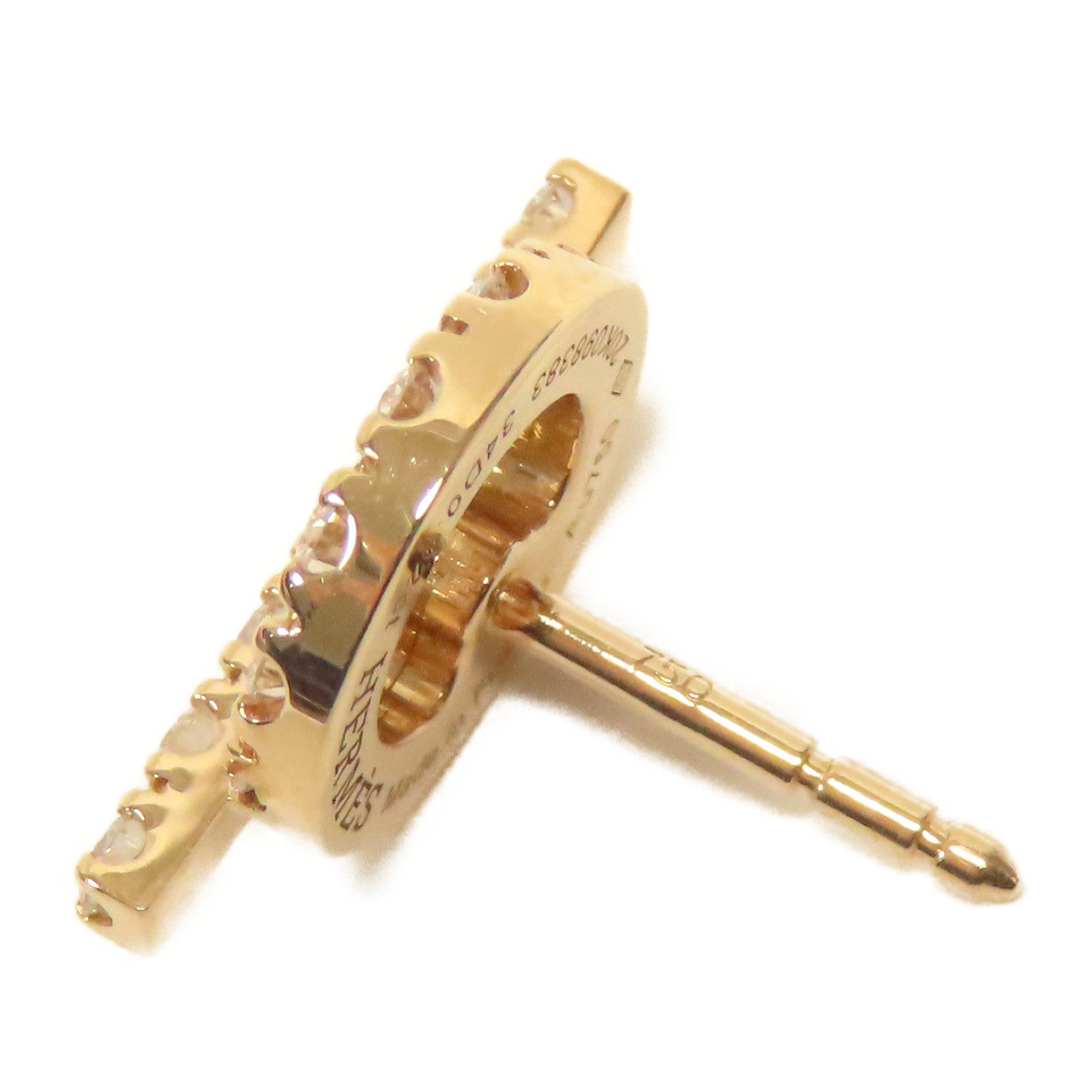 HERMES 【激減優惠】18K黃金Finesse Earrings0.92ct鑽石耳環金色