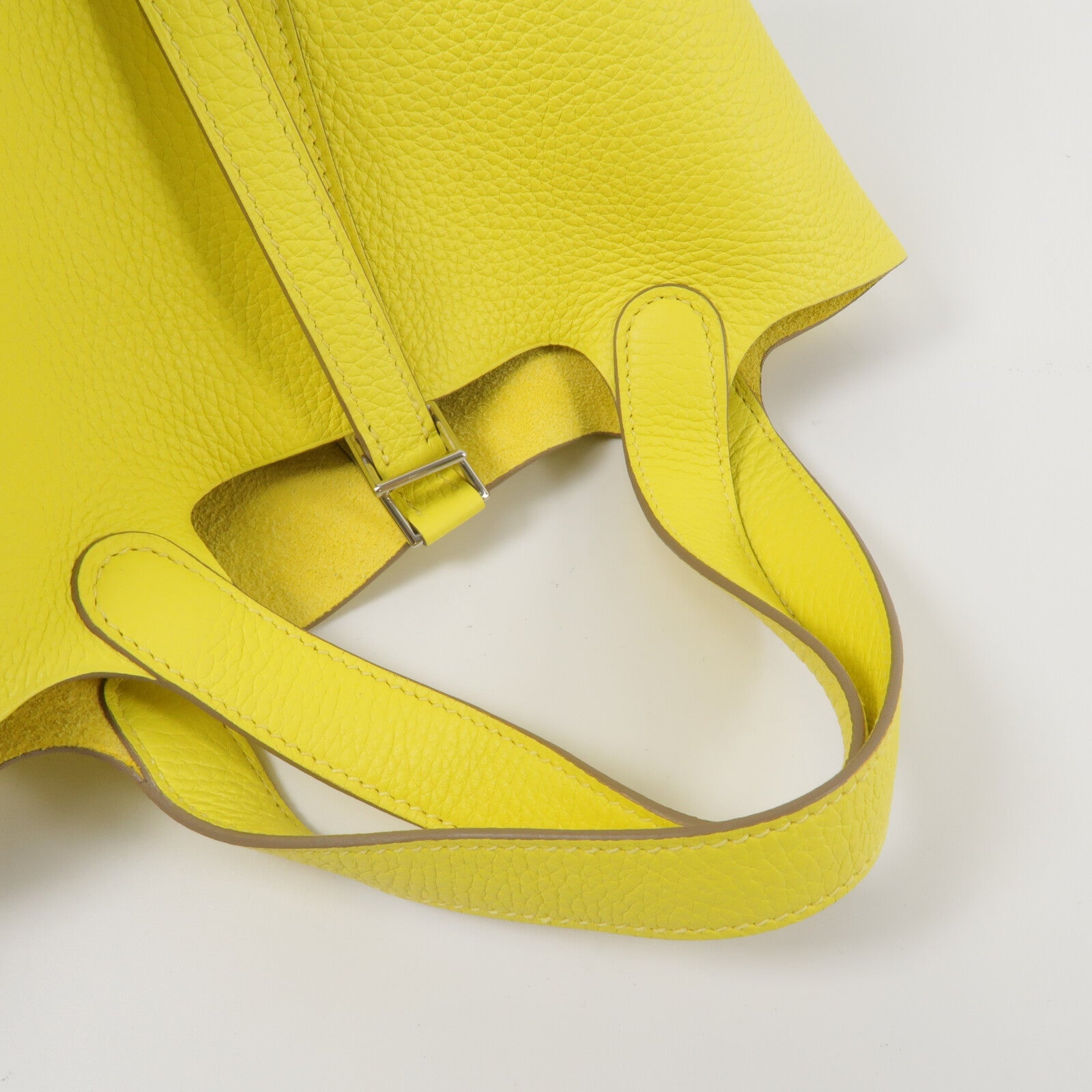 HERMES Clemence皮革Picotin PM手挽袋Jaune de Naples