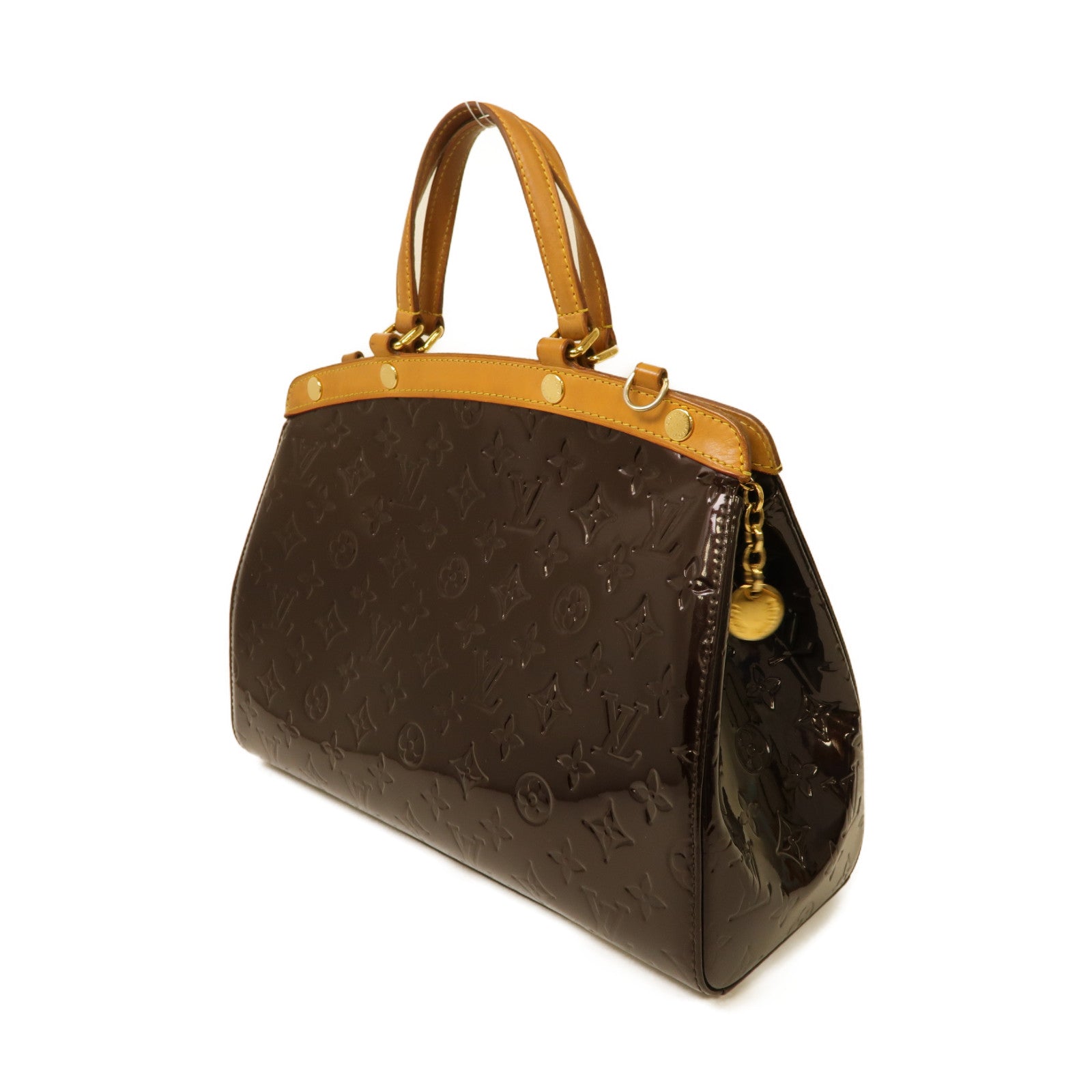 LOUIS VUITTON 【激減優惠】Vernis Brea MM金扣手挽肩背兩用袋酒紅色