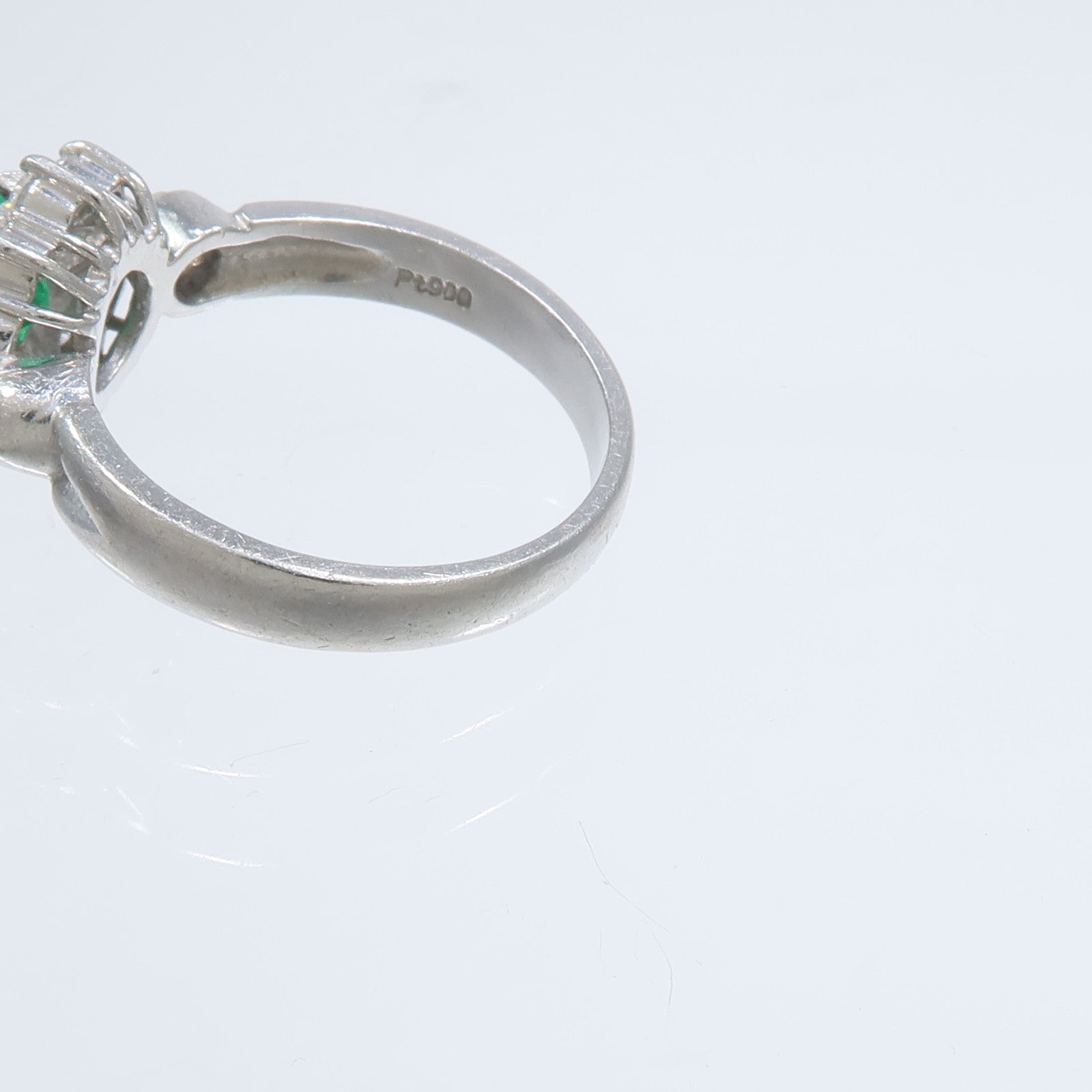 JEWELRY PT900鉑金Emerald Diamond Ring綠寶石/鑽石戒指