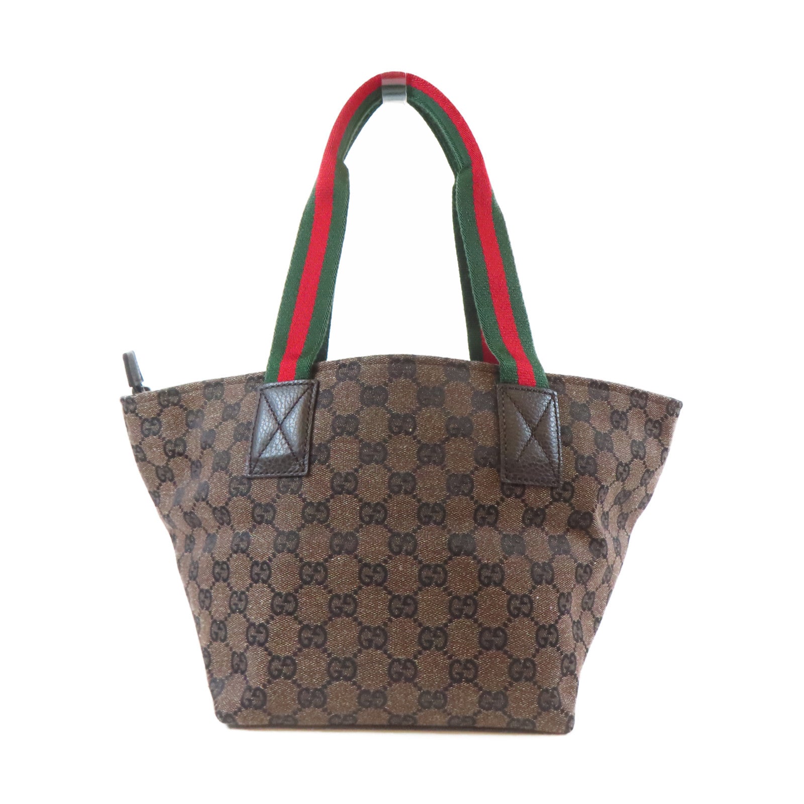 GUCCI 【激減優惠】帆布Tote Bag銀扣手挽袋啡色