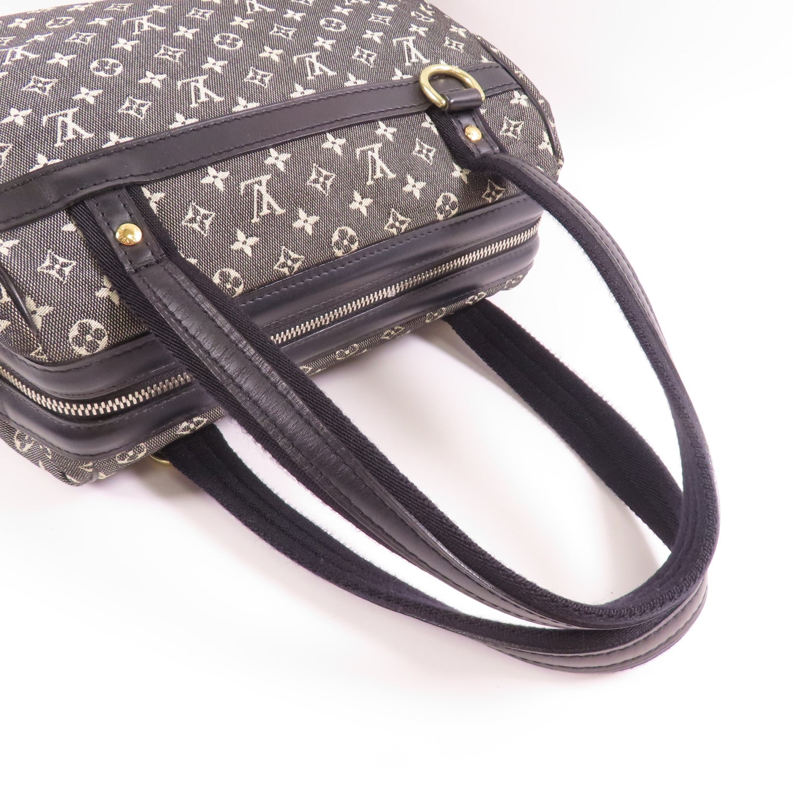 LOUIS VUITTON Monogram Mini Josephine PM金扣肩背袋黑色/米色