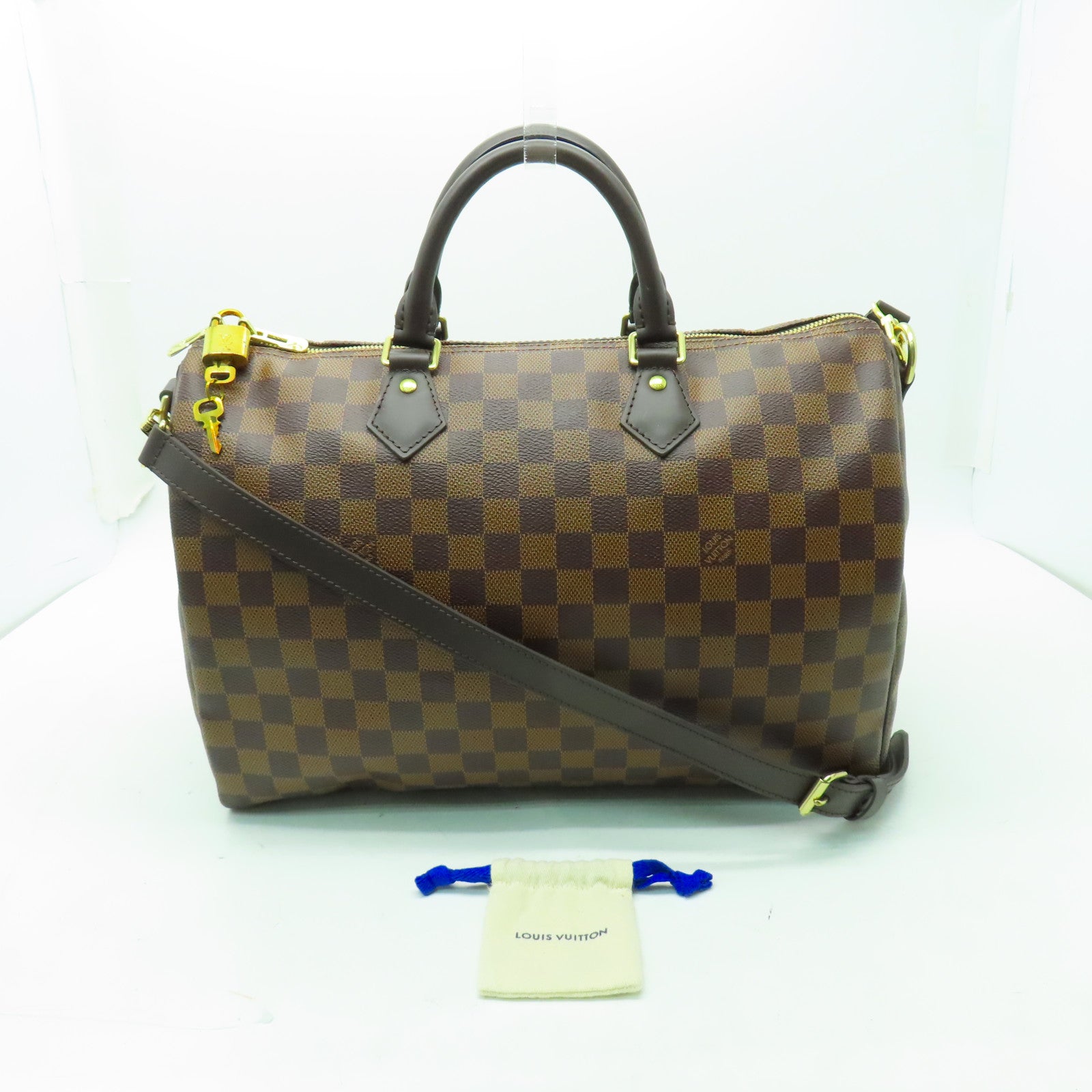 LOUIS VUITTON 【激減優惠】Damier Speedy 35金扣手挽袋啡色