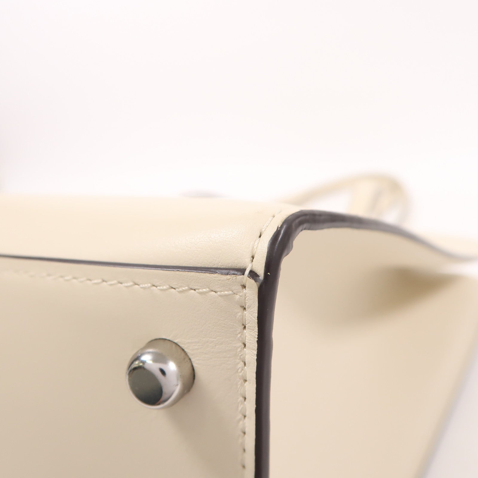 COACH 牛皮皮革Tote Bag銀扣肩背袋