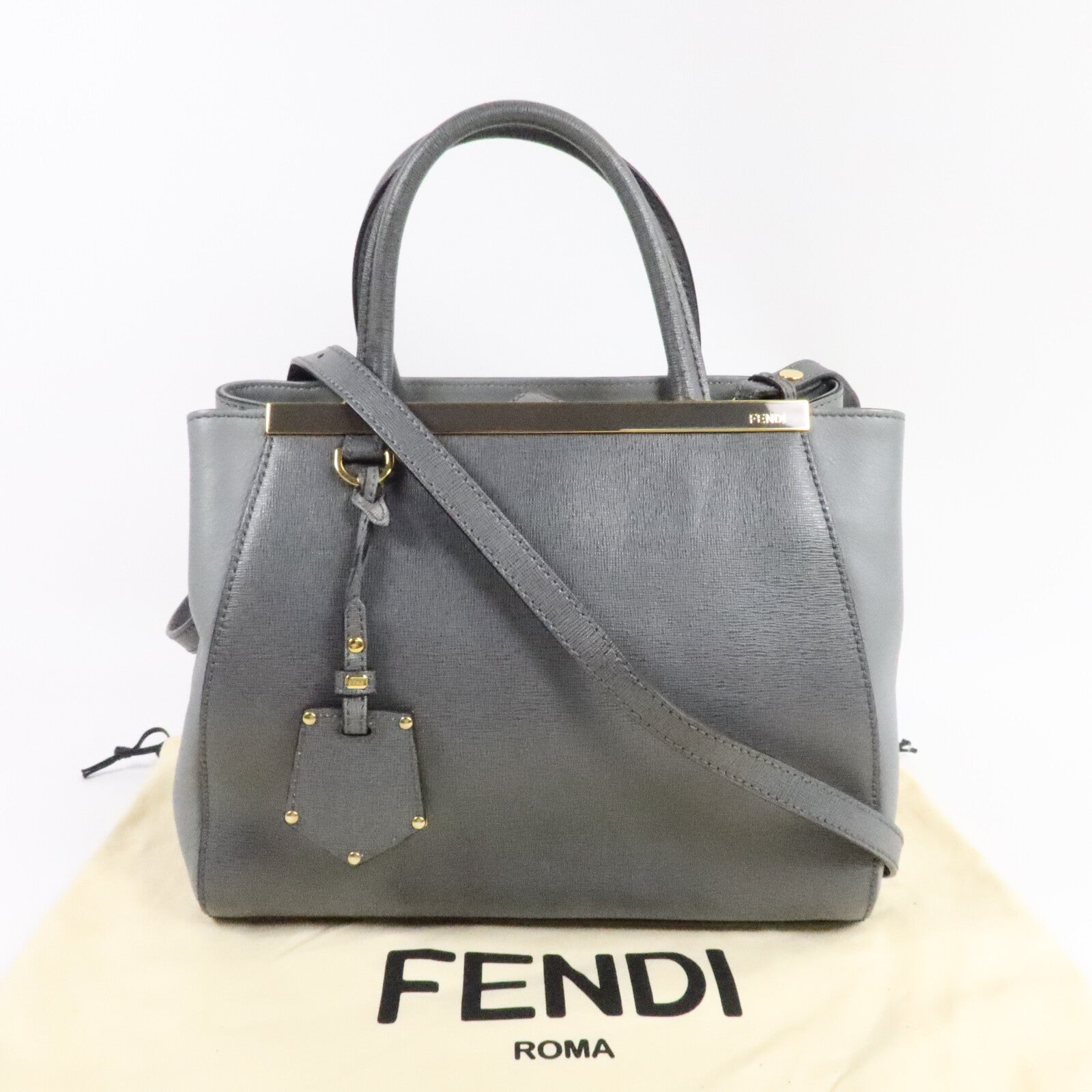 FENDI 牛皮皮革2 Jours Bag Small手挽肩背兩用袋