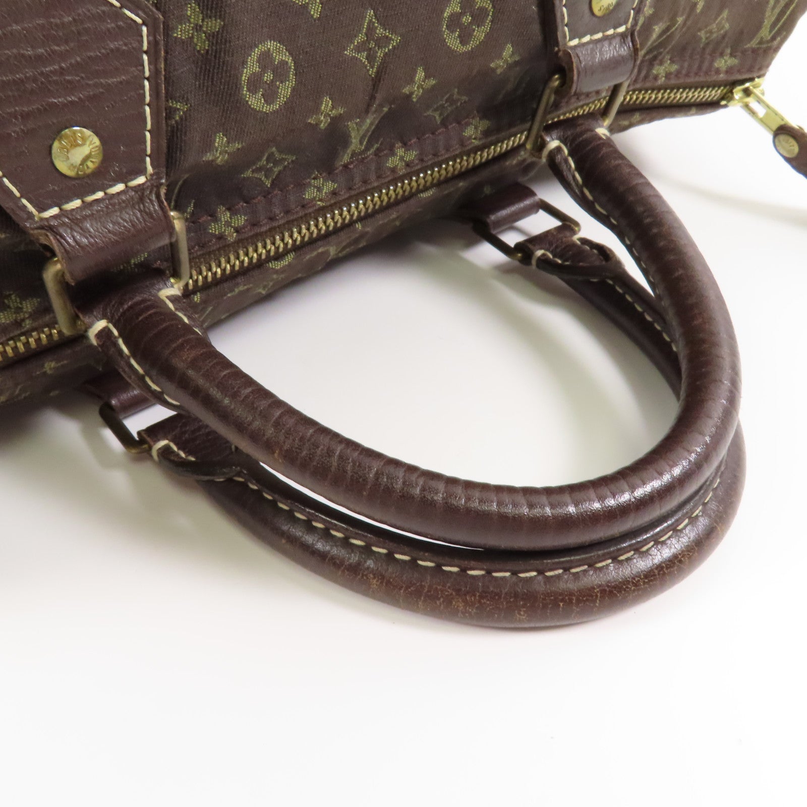 LOUIS VUITTON LV GHW Speedy 30 Handbag M95224 Monogram Mini Lin Brown