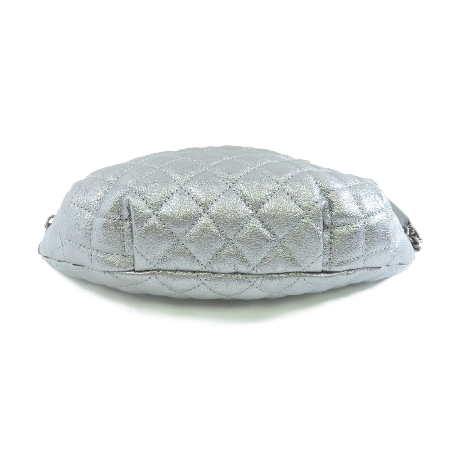 CHANEL 【激減優惠】菱格牛皮皮革15A Belt Bag銀扣腰包銀色