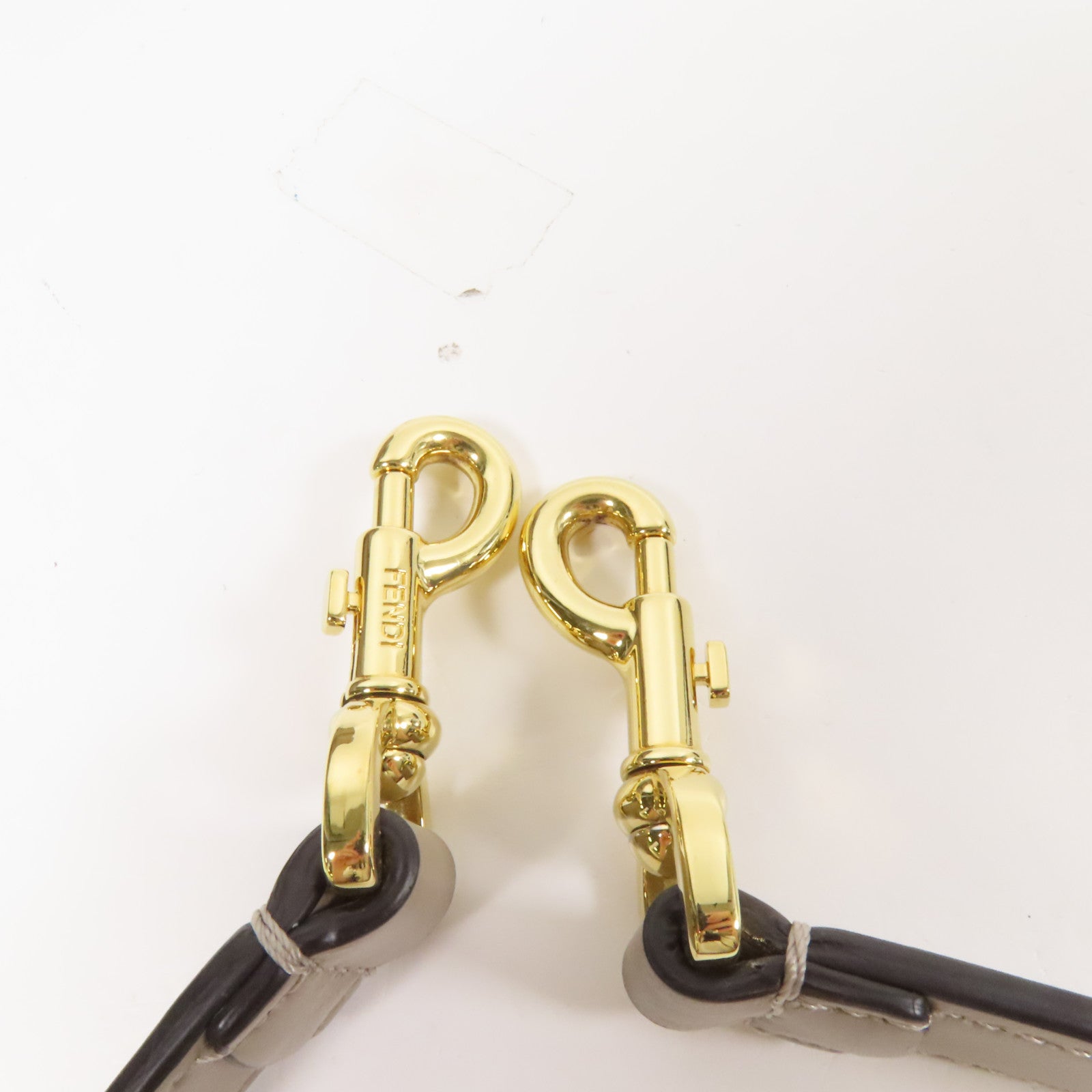 FENDI 牛皮皮革Boston 365金扣手挽肩背兩用袋米