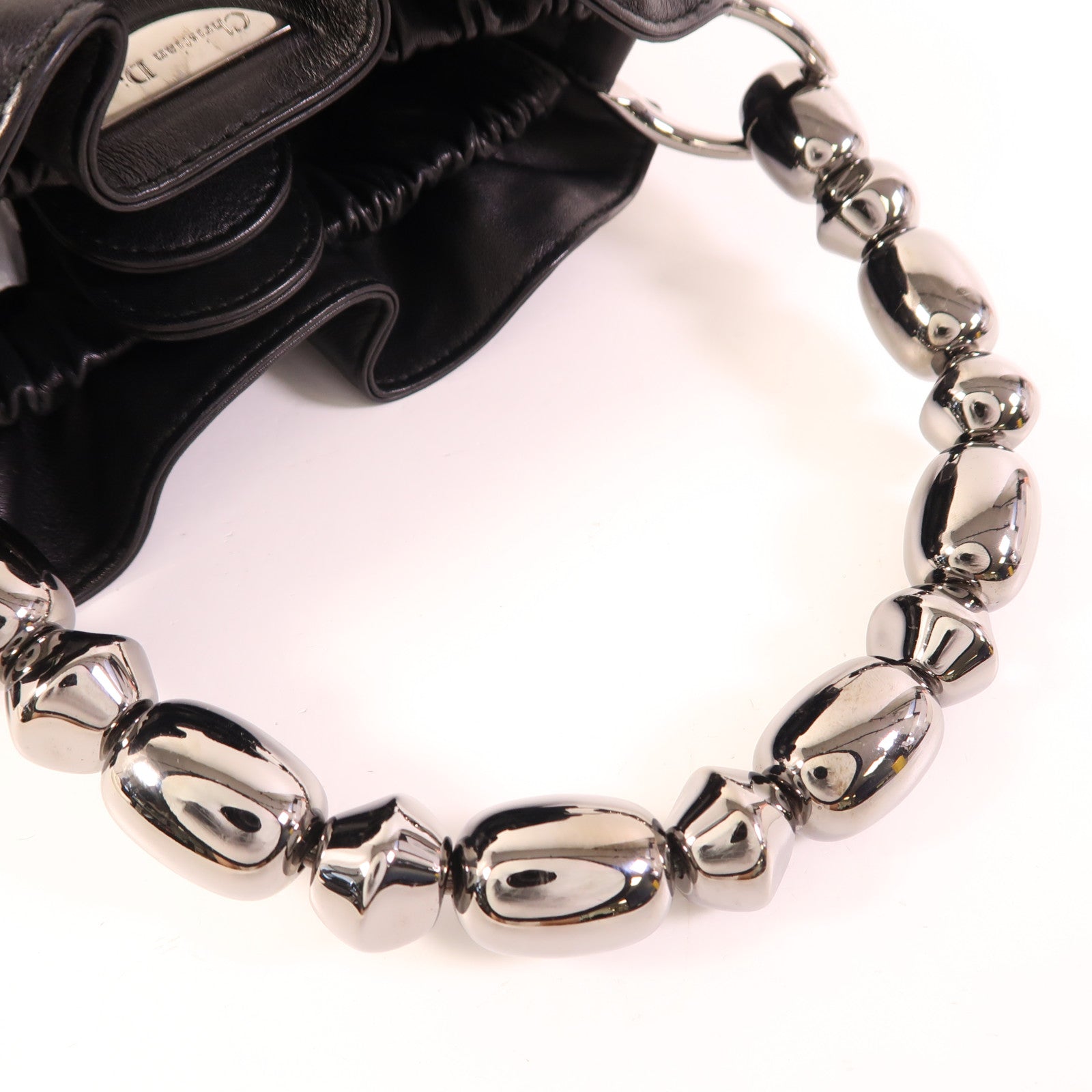 Dior 牛皮皮革Maris Pearl銀扣手挽袋