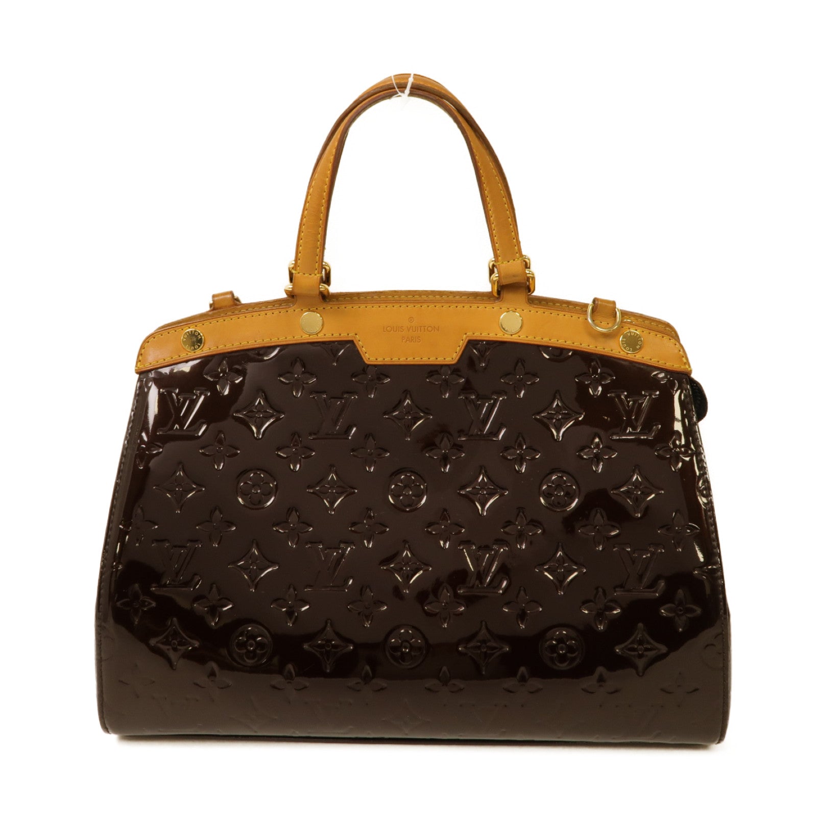 LOUIS VUITTON 【激減優惠】Vernis Brea MM金扣手挽肩背兩用袋酒紅色