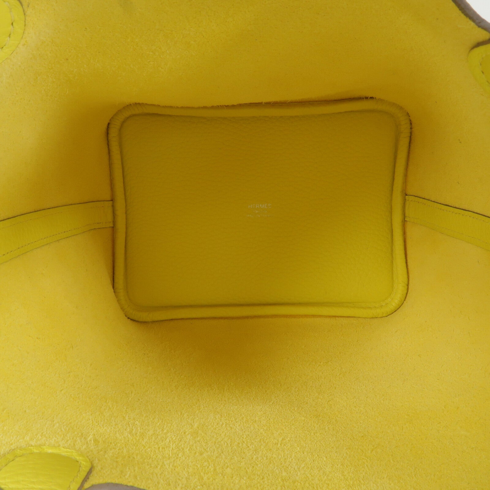 HERMES Clemence皮革Picotin PM手挽袋Jaune de Naples