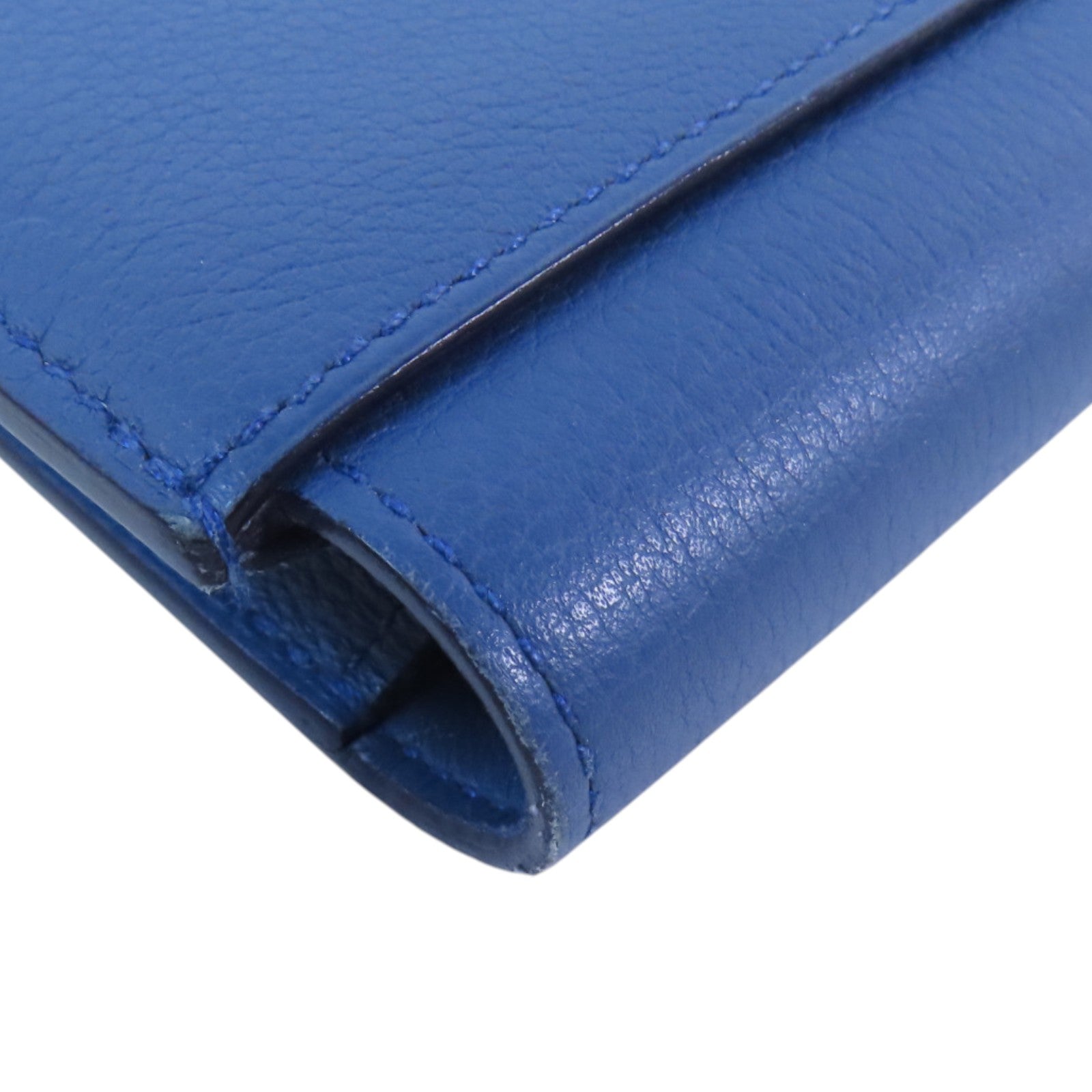 HERMES 【激減優惠】Evercolor皮革Passant Logue Wallet銀扣長錢包