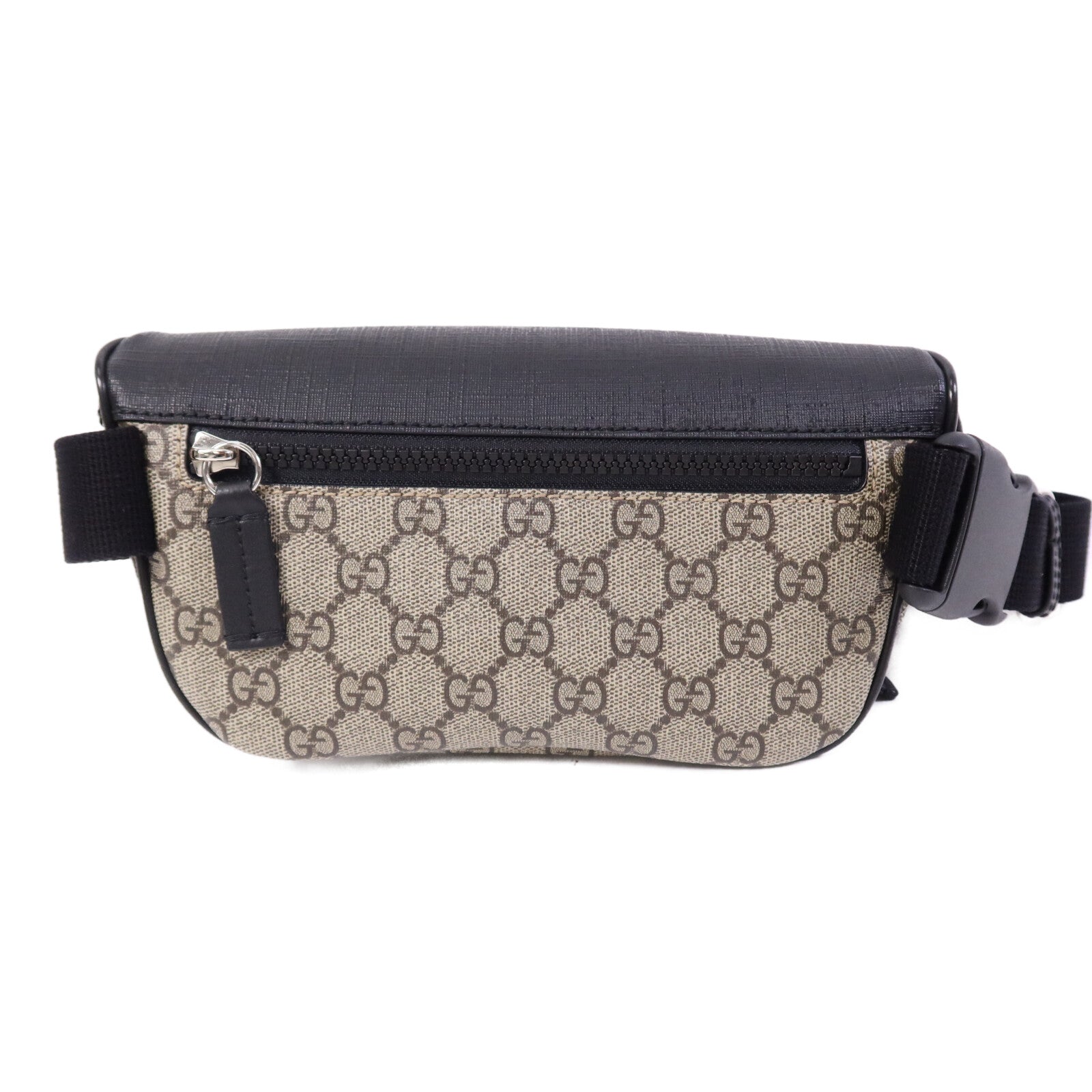 GUCCI 塗層帆布GG Supreme Waist Bag銀扣腰包