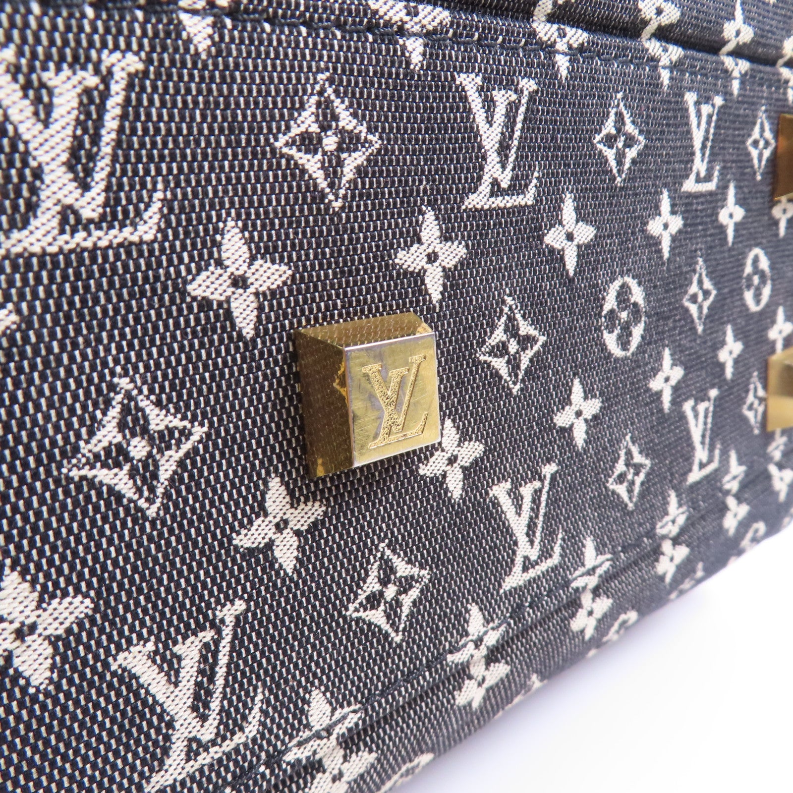 LOUIS VUITTON Monogram Mini Josephine PM金扣肩背袋黑色/米色