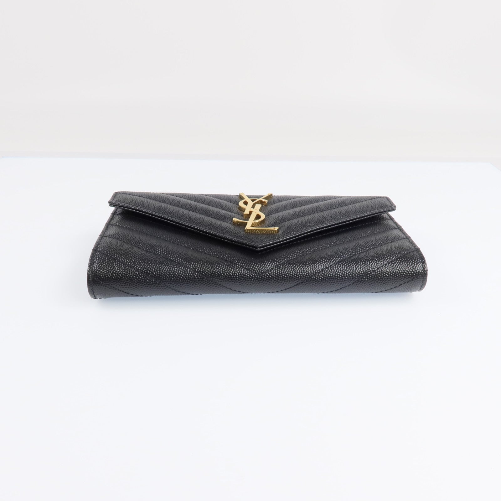 SAINT LAURENT 牛皮皮革Long Wallet金扣長錢包