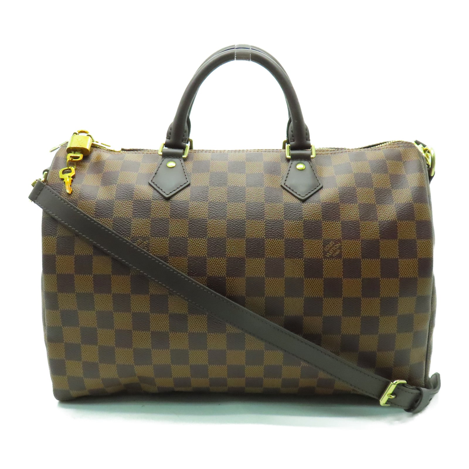 LOUIS VUITTON 【激減優惠】Damier Speedy 35金扣手挽袋啡色