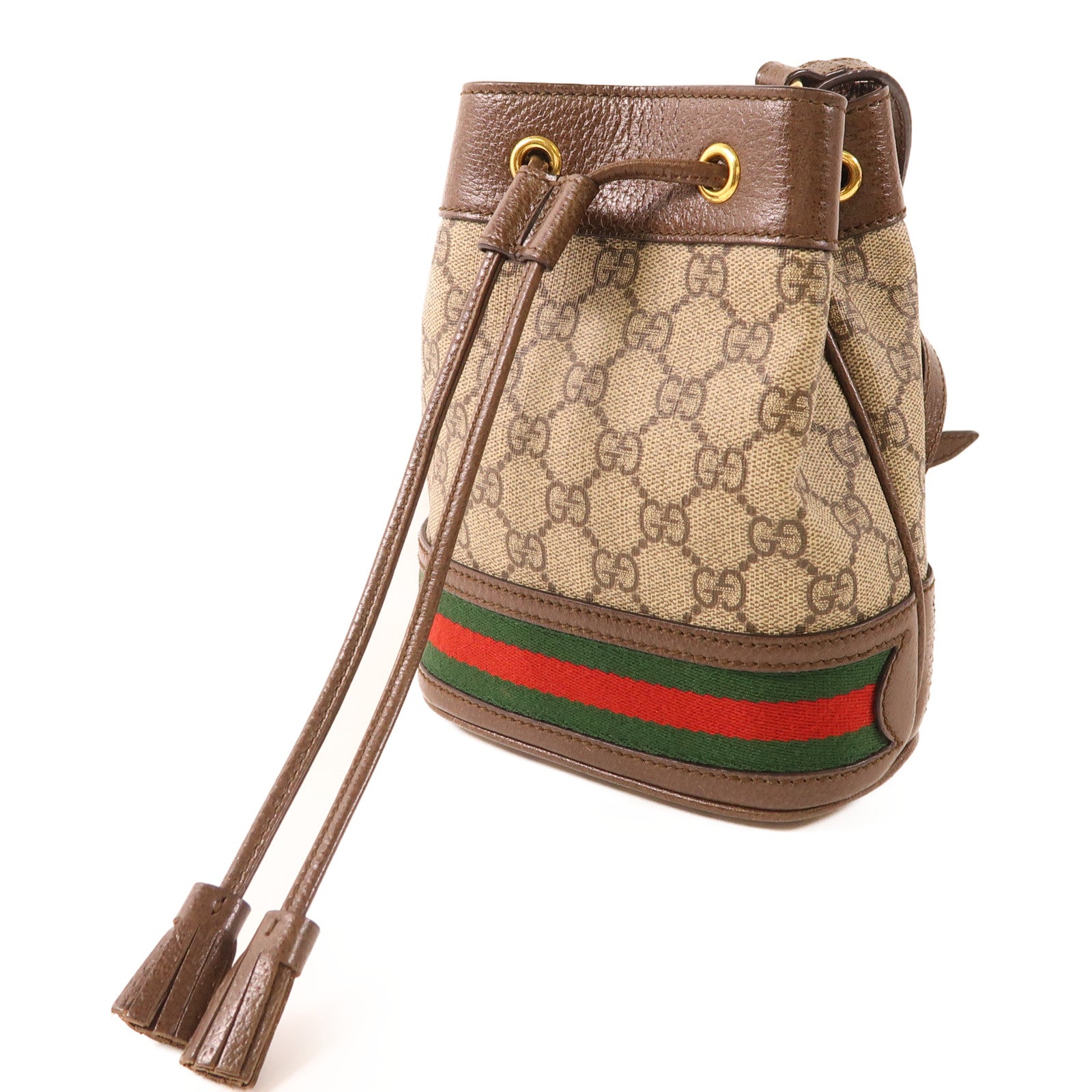 GUCCI 塗層帆布Ophidia Bucket Bag金扣肩背袋