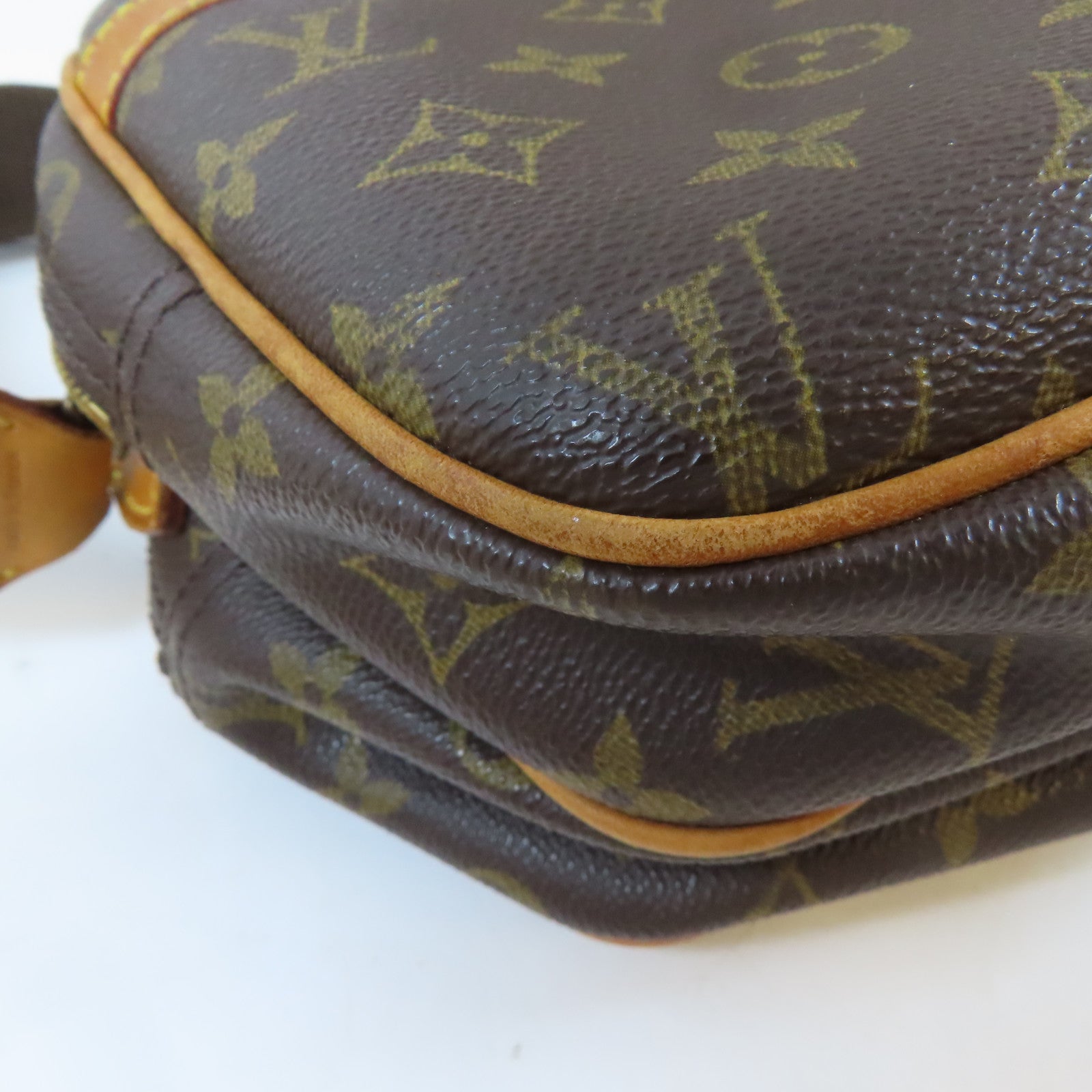 LOUIS VUITTON Monogram Reporter PM金扣肩背袋啡色