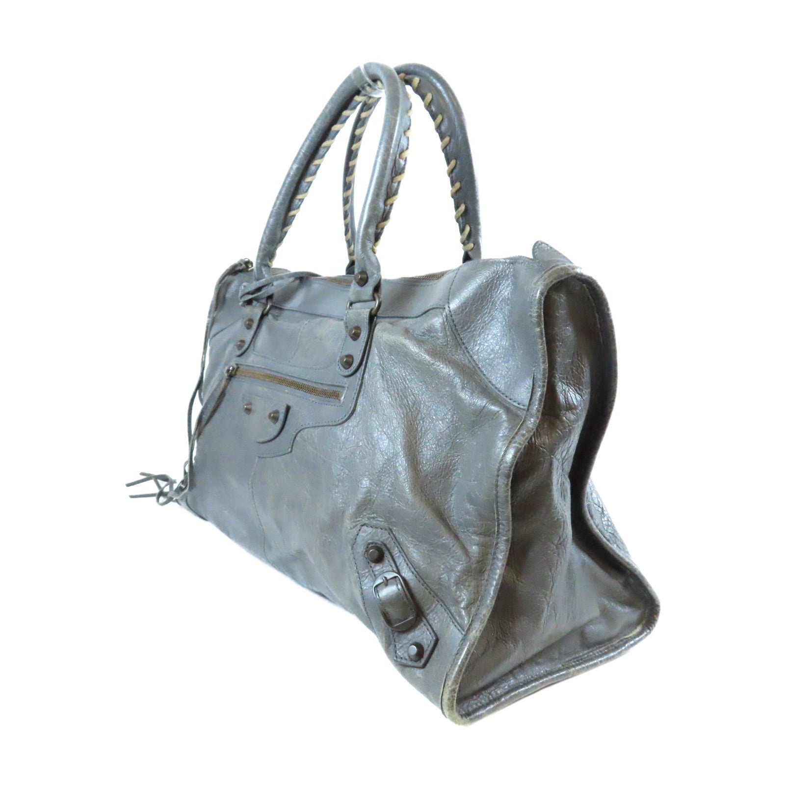 BALENCIAGA 【激減優惠】皮革The work手挽袋灰色