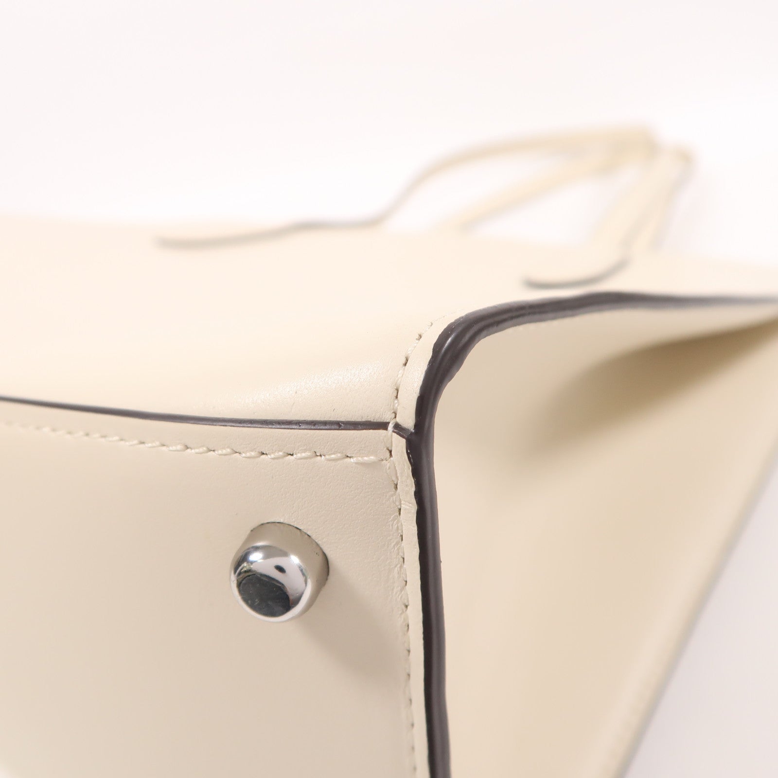 COACH 牛皮皮革Tote Bag銀扣肩背袋
