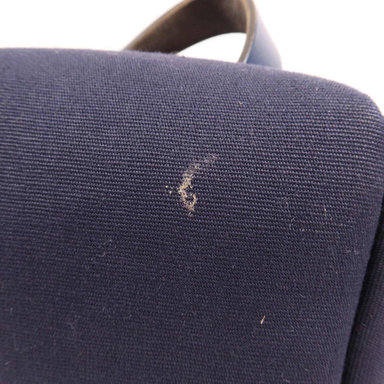 HERMES 帆布/皮革Herbag Backpack銀扣背包Navy