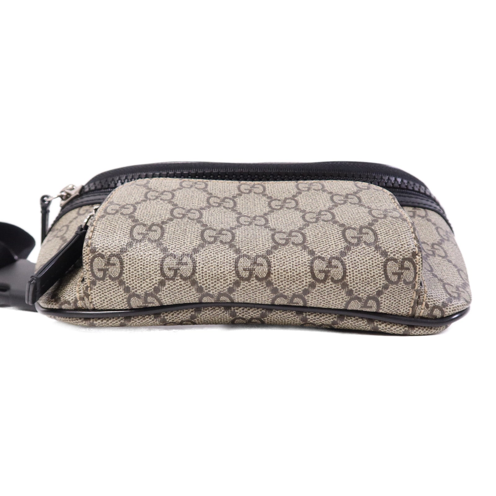 GUCCI 塗層帆布GG Supreme Waist Bag銀扣腰包