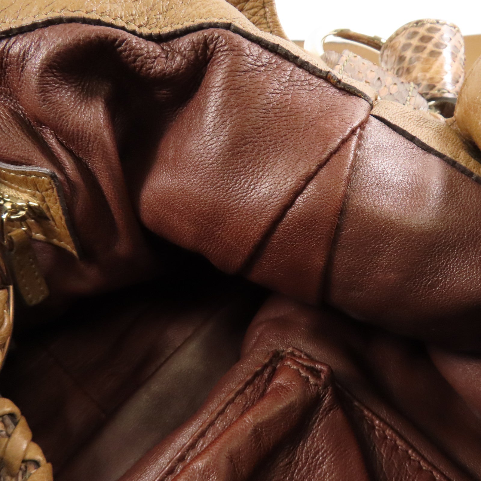 GUCCI 蛇皮皮革銀扣手挽肩背兩用袋