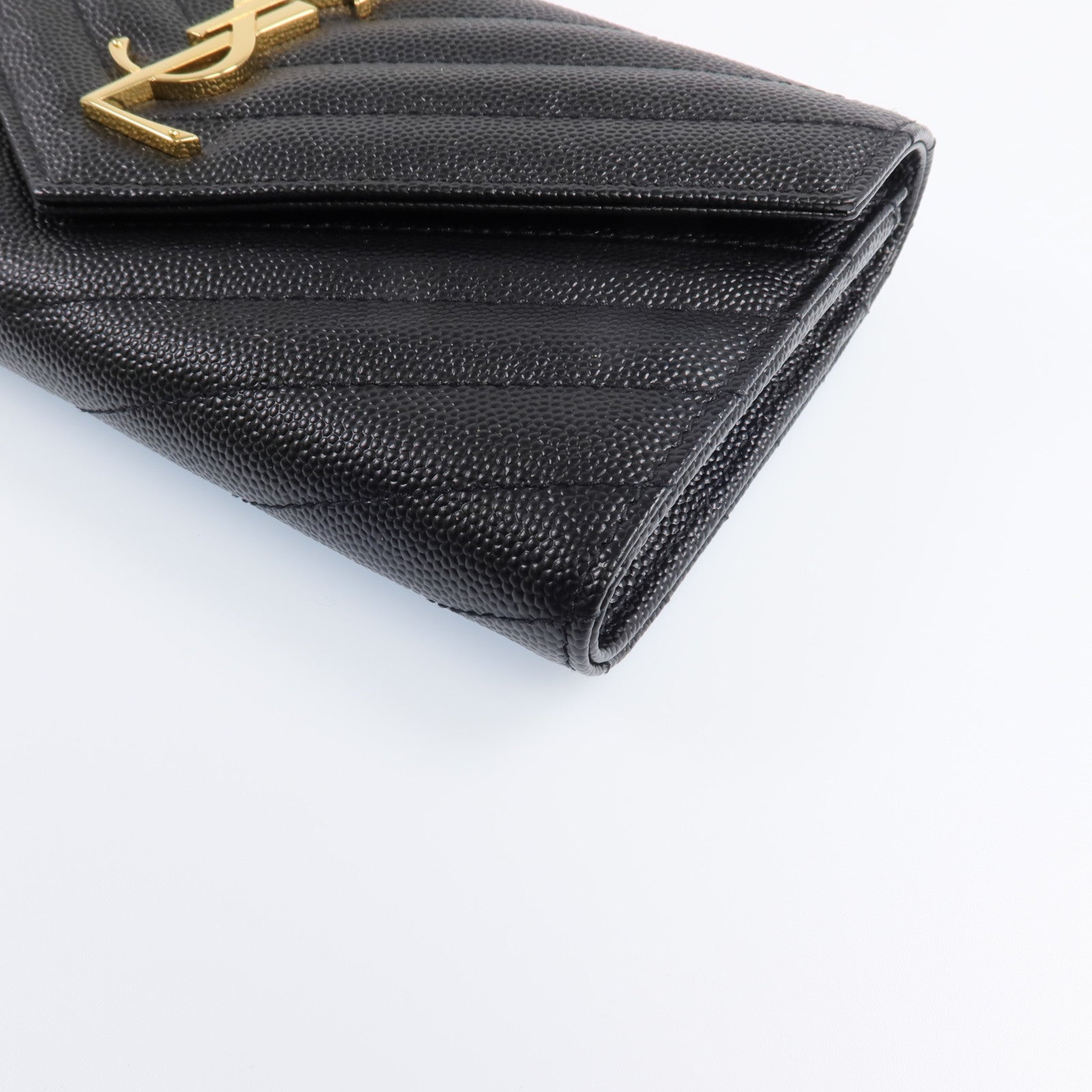 SAINT LAURENT 牛皮皮革Long Wallet金扣長錢包