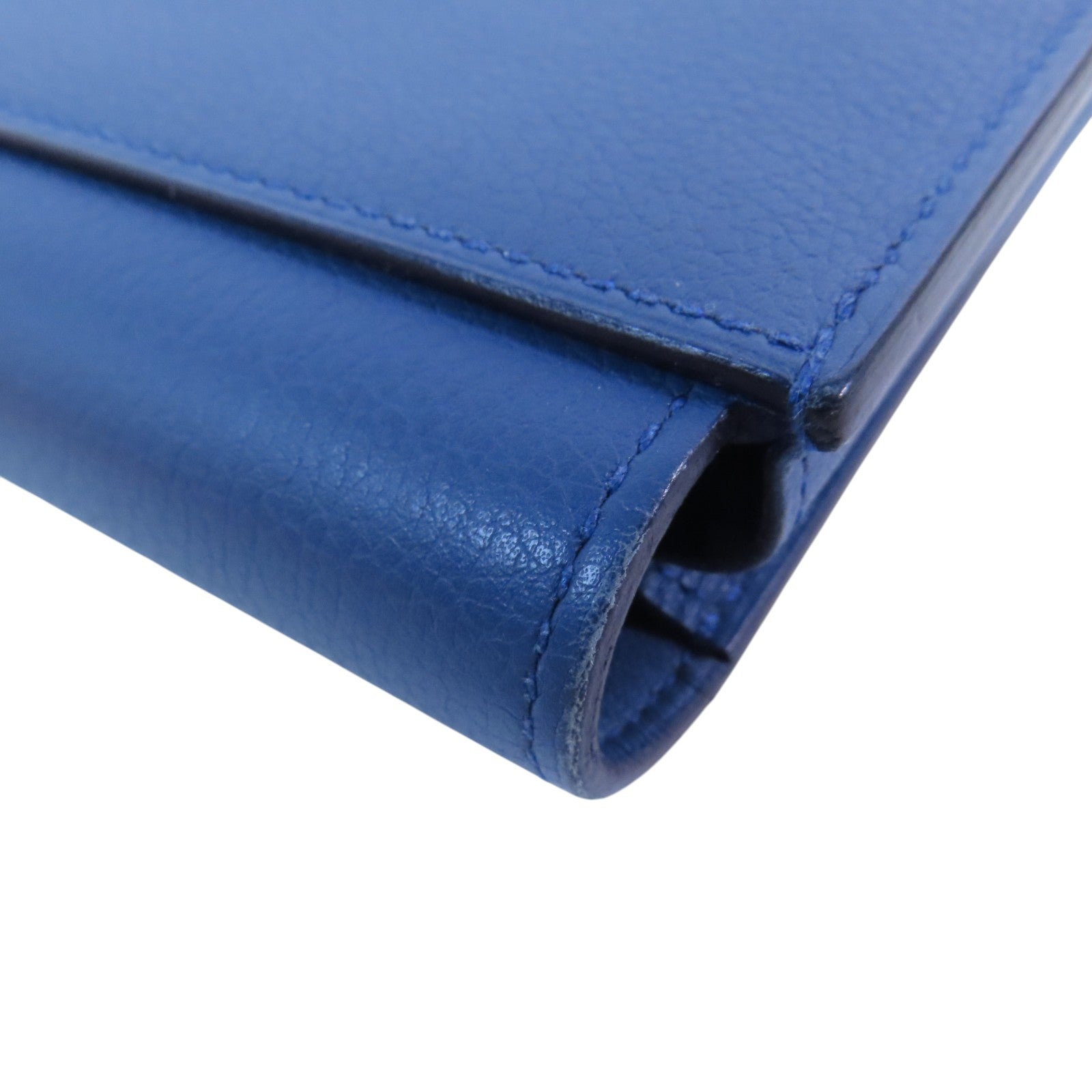 HERMES 【激減優惠】Evercolor皮革Passant Logue Wallet銀扣長錢包