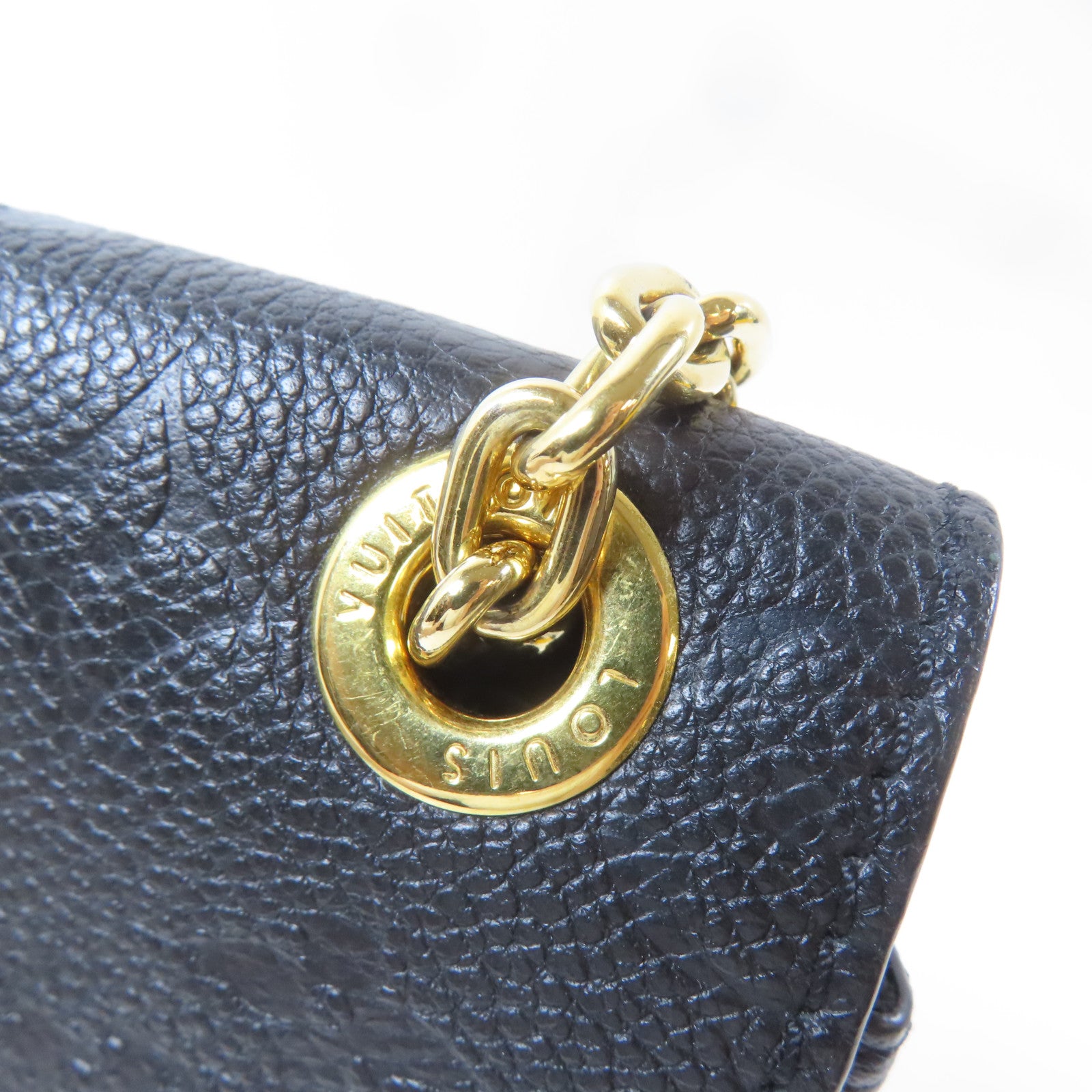 LOUIS VUITTON Monogram Empreinte Vavin PM金扣鏈帶肩背袋黑色